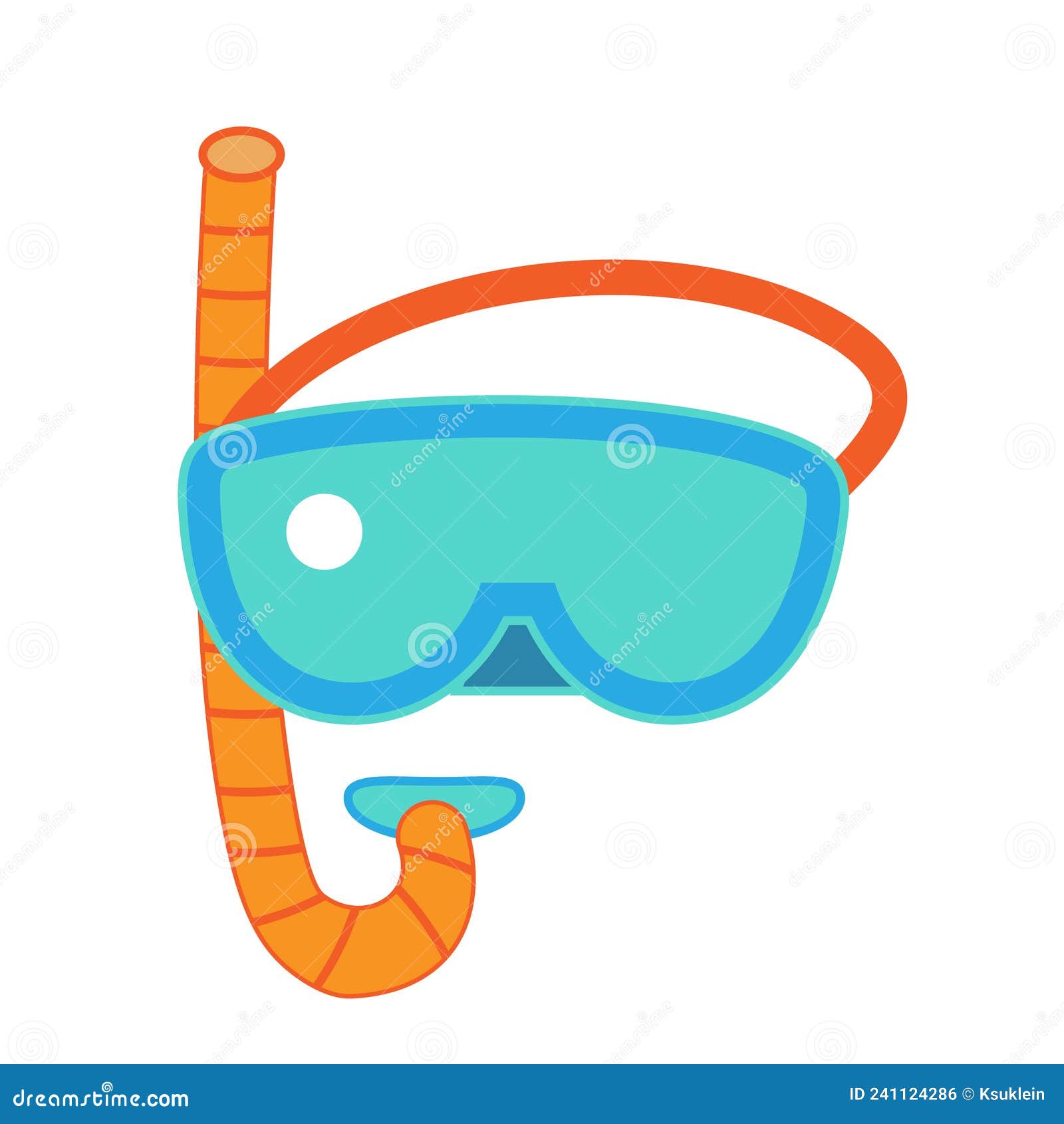 Cartoon Scuba Diving Mask And Snorkel Vector Illustration Stock Vector Illustration Of