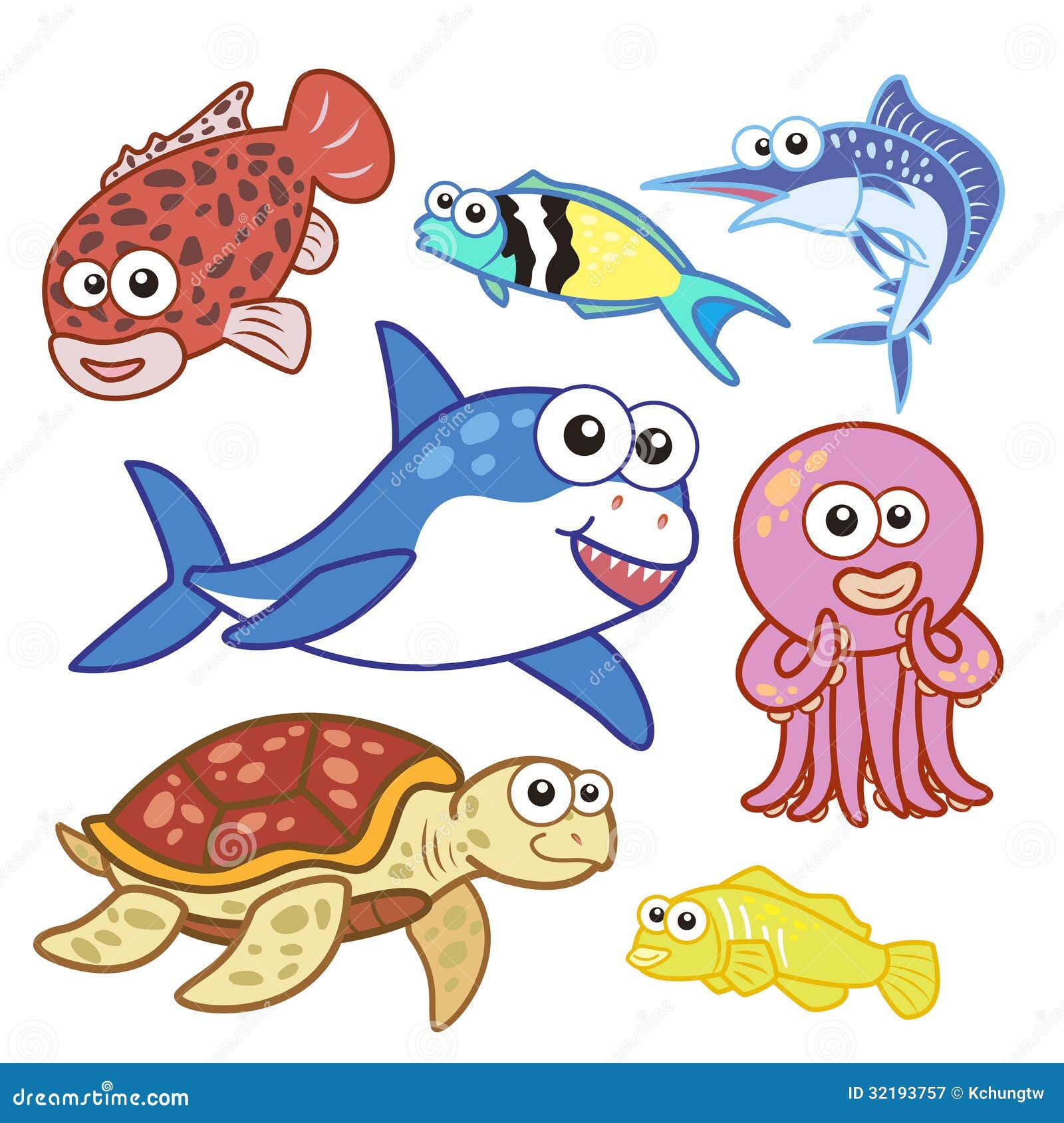 Cartoon Sea Animals Set with White Background Stock Vector - Illustration of child, character: 32193757 Cartoon Sea Animals Set with White Background Stock Vector - Illustration of child, character: 32193757