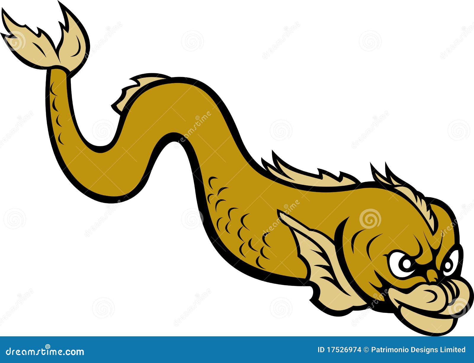 Cartoon Sea Monster Fish Eel Stock Illustration - Illustration of angry,  cartoon: 17526974