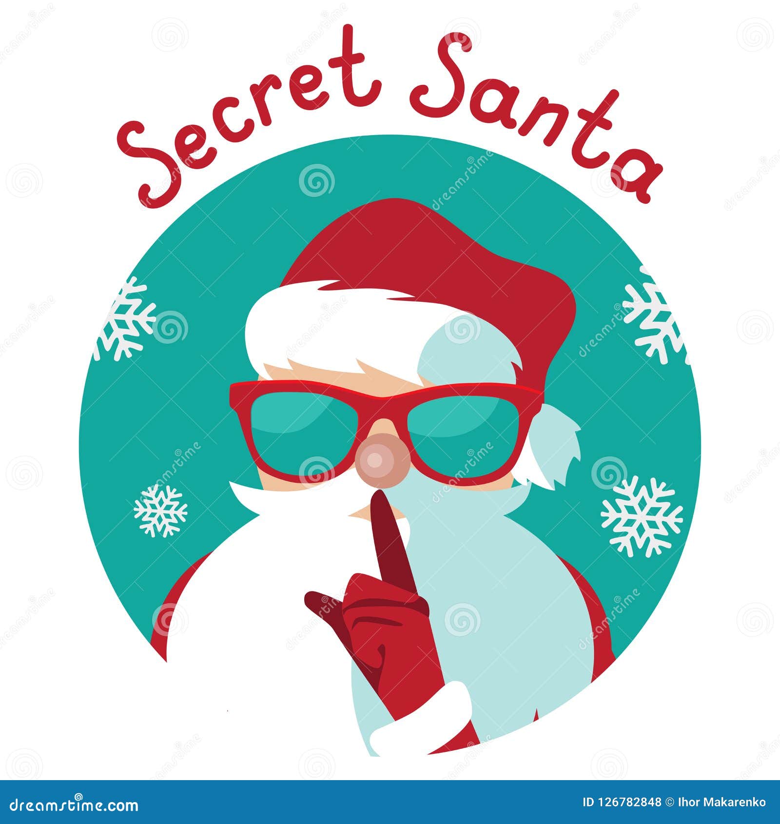 Cartoon Secret Santa Christmas Illustration Shushing You with His Finger  Stock Vector - Illustration of invitation, celebration: 126782848