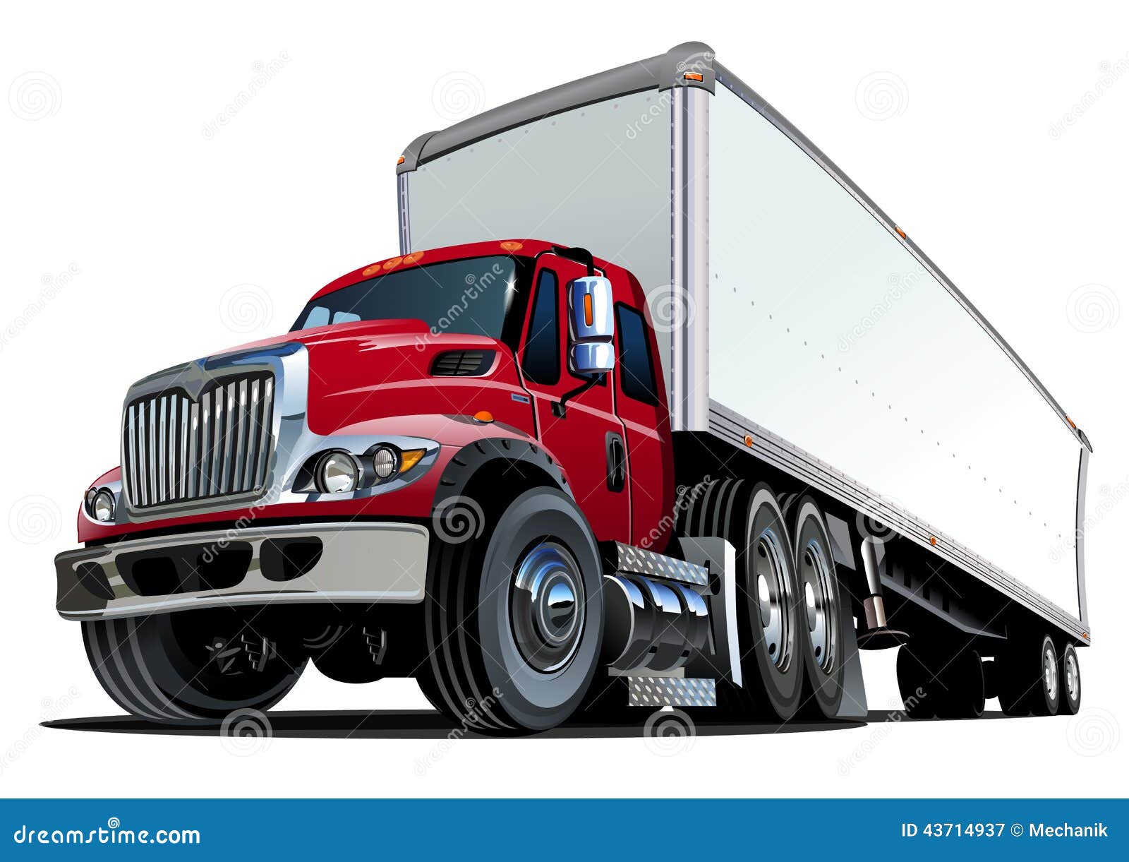 Cartoon semi truck stock vector. Illustration of loading  43714937