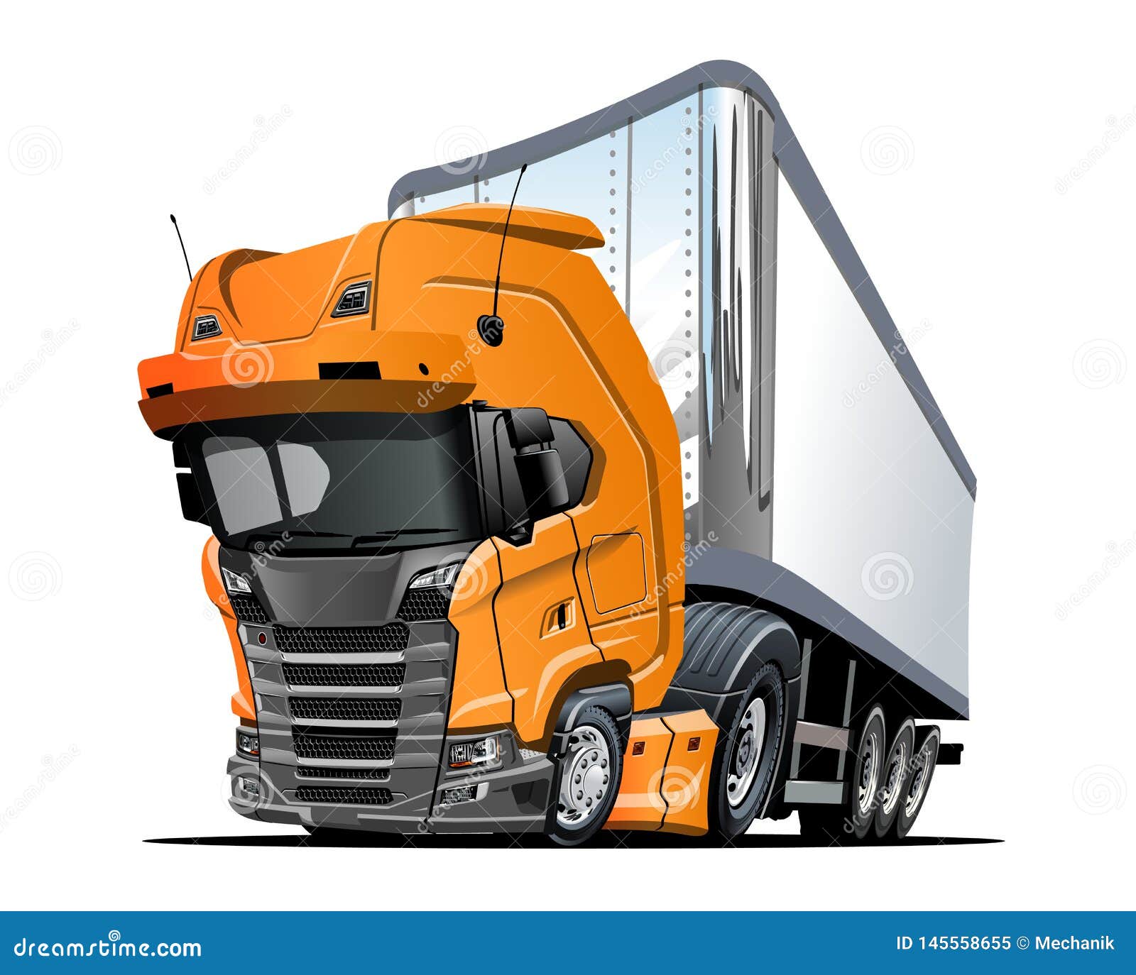 cartoon semi truck  on white background