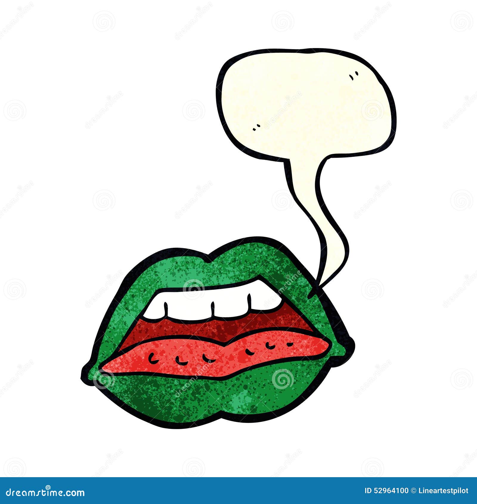 Cartoon Halloween Lips Symbol with Speech Bubble Stock Illustration Illustration of symbol