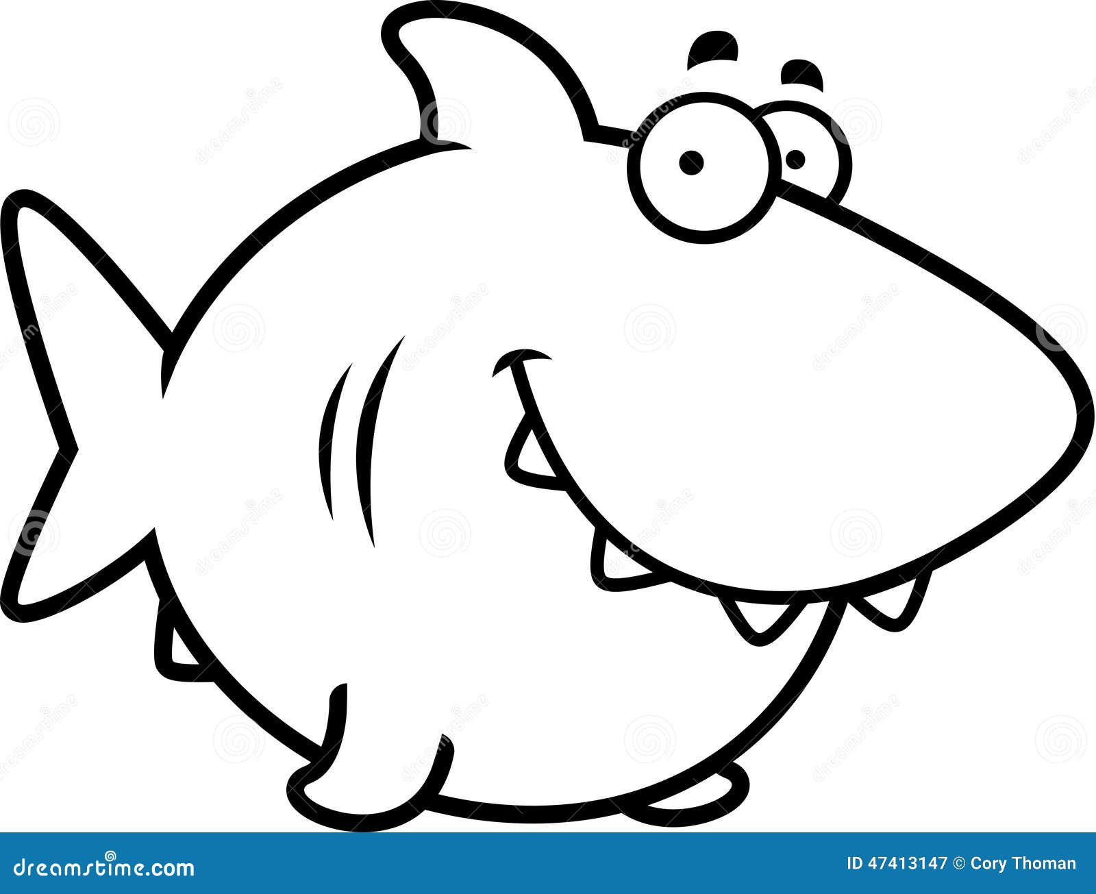 Cartoon Shark Smiling stock vector. Illustration of animal ...