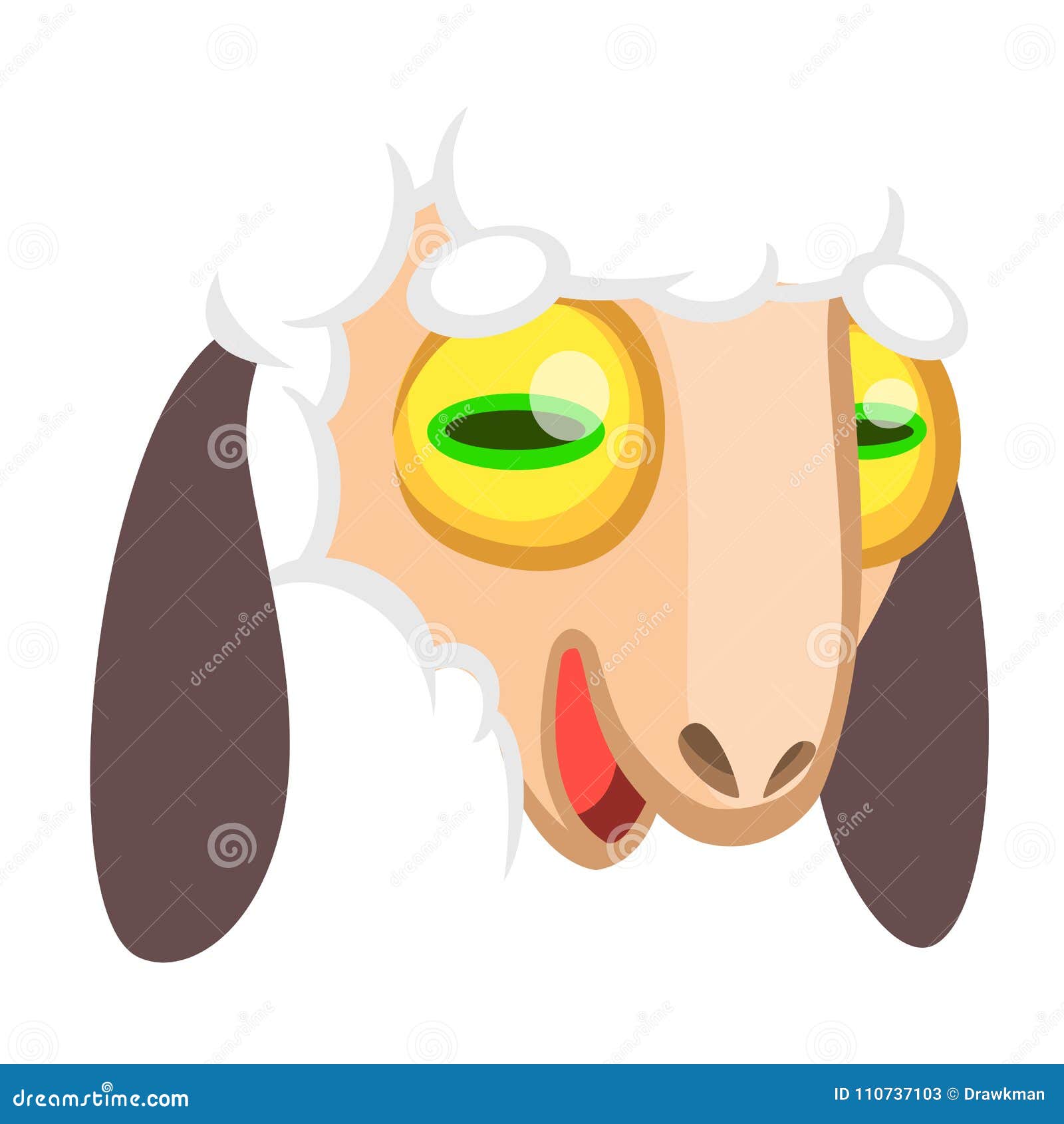 Cartoon Sheep Face. Vector Illustration of a Lamb Head. Stock Vector