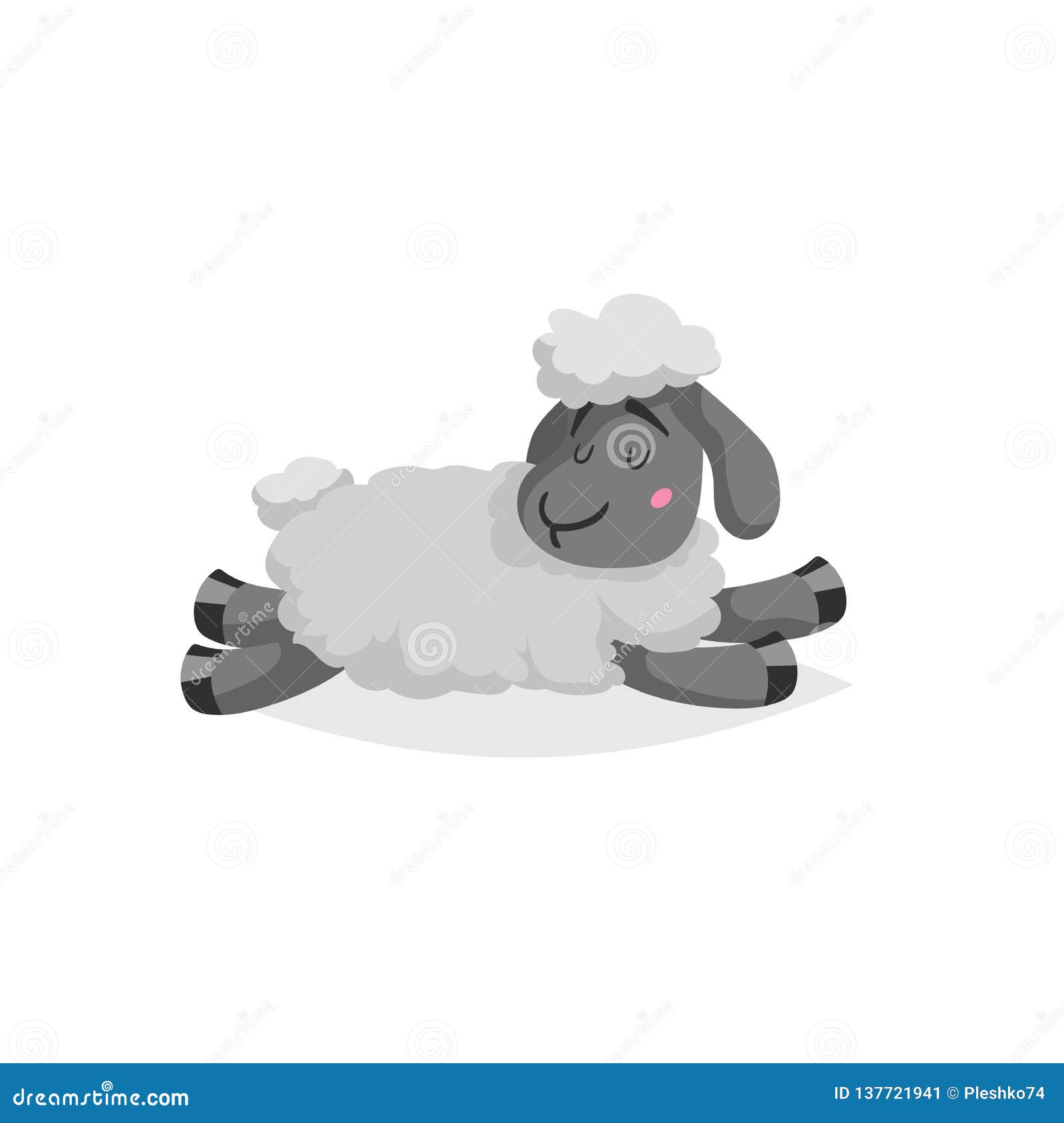 Cartoon Sheep Sleeping or Relaxing. White Wool and Black Skin Cute Farm Animal Lie Stock Vector - Illustration of adorable, lamb: 137721941 Cartoon Sheep Sleeping or Relaxing. White Wool and Black Skin Cute Farm Animal Lie Stock Vector - Illustration of adorable, lamb: 137721941