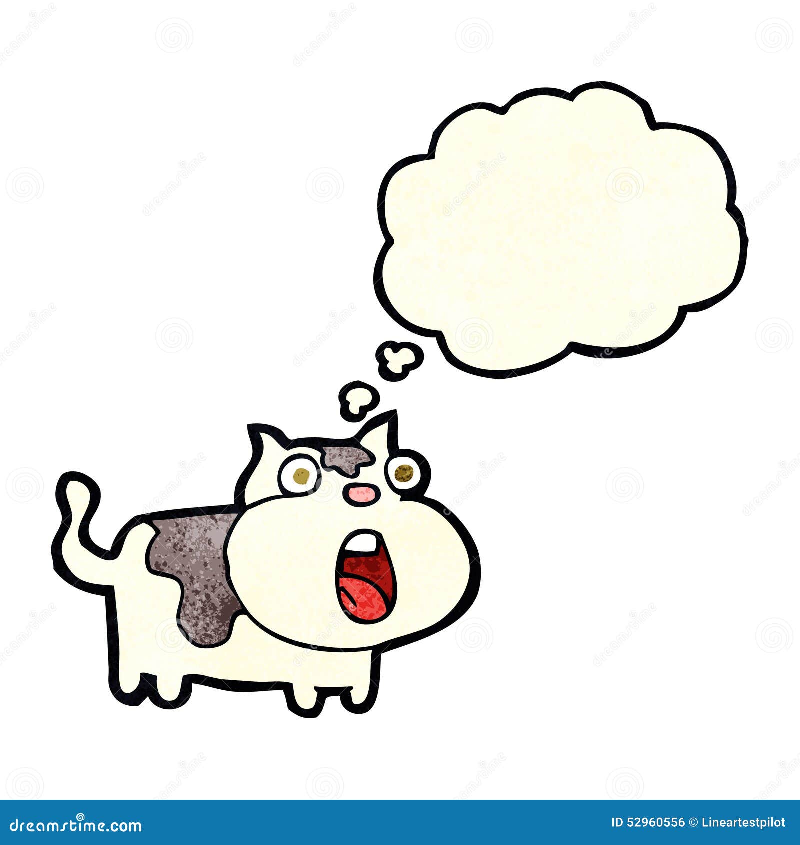 Cartoon Shocked Cat With Thought Bubble Stock Illustration