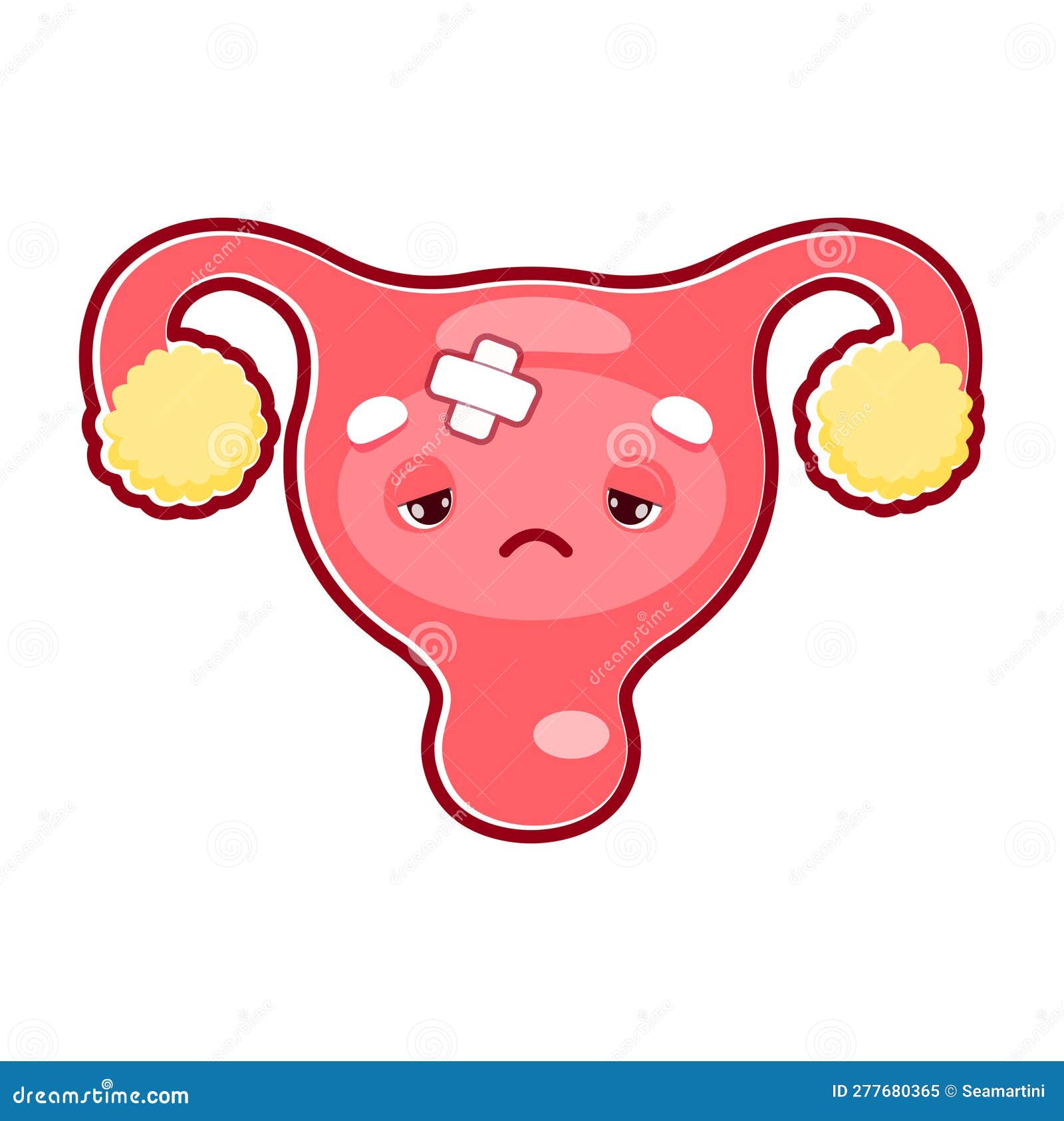 Cartoon Sick Uterus Organ Character, Woman Health Stock Vector ...