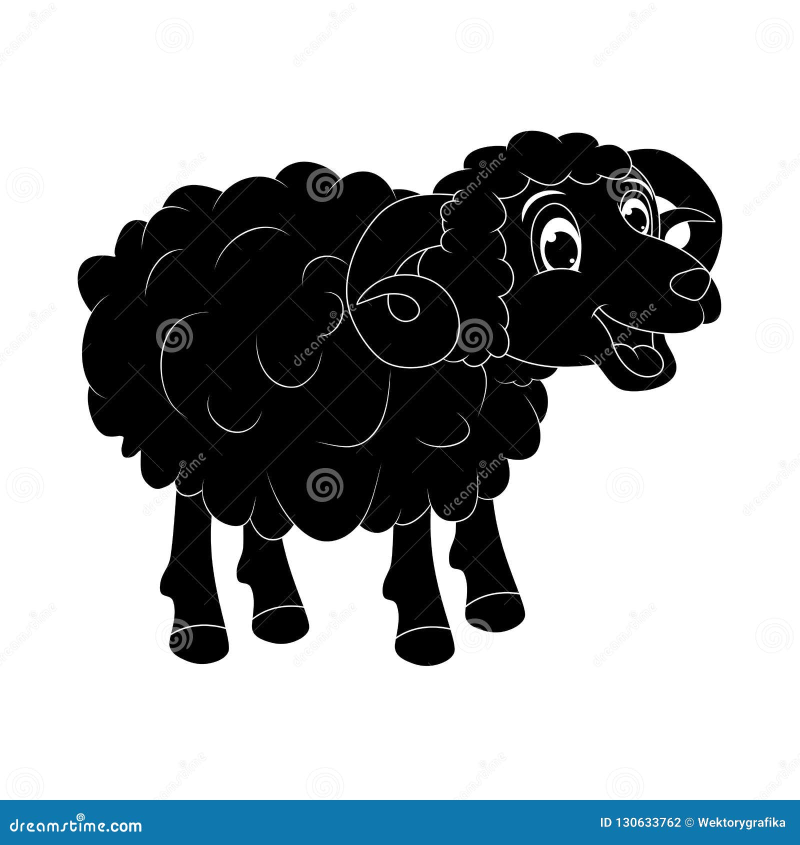 Download Cartoon Silhouette Ram Design Isolated On White Background Stock Vector - Illustration of mammal ...