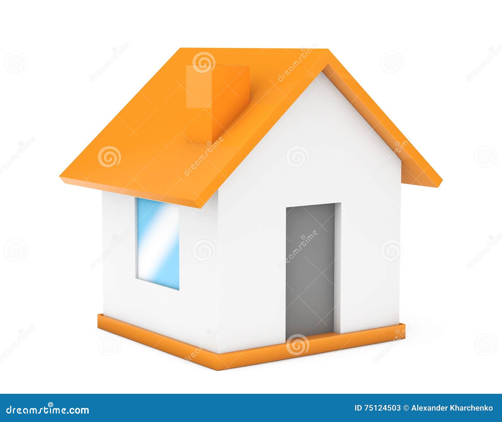 Cartoon Simple Small House. 3d Rendering Stock Illustration - Illustration  of architect, rent: 75124503
