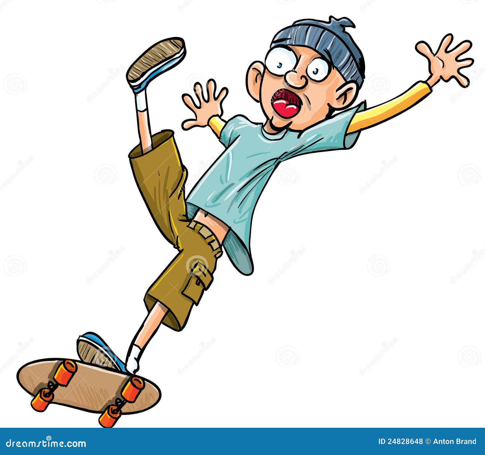 Cartoon Skater Falling of His Skateboard. Stock Illustration - Illustration  of skateboards, activity: 24828648