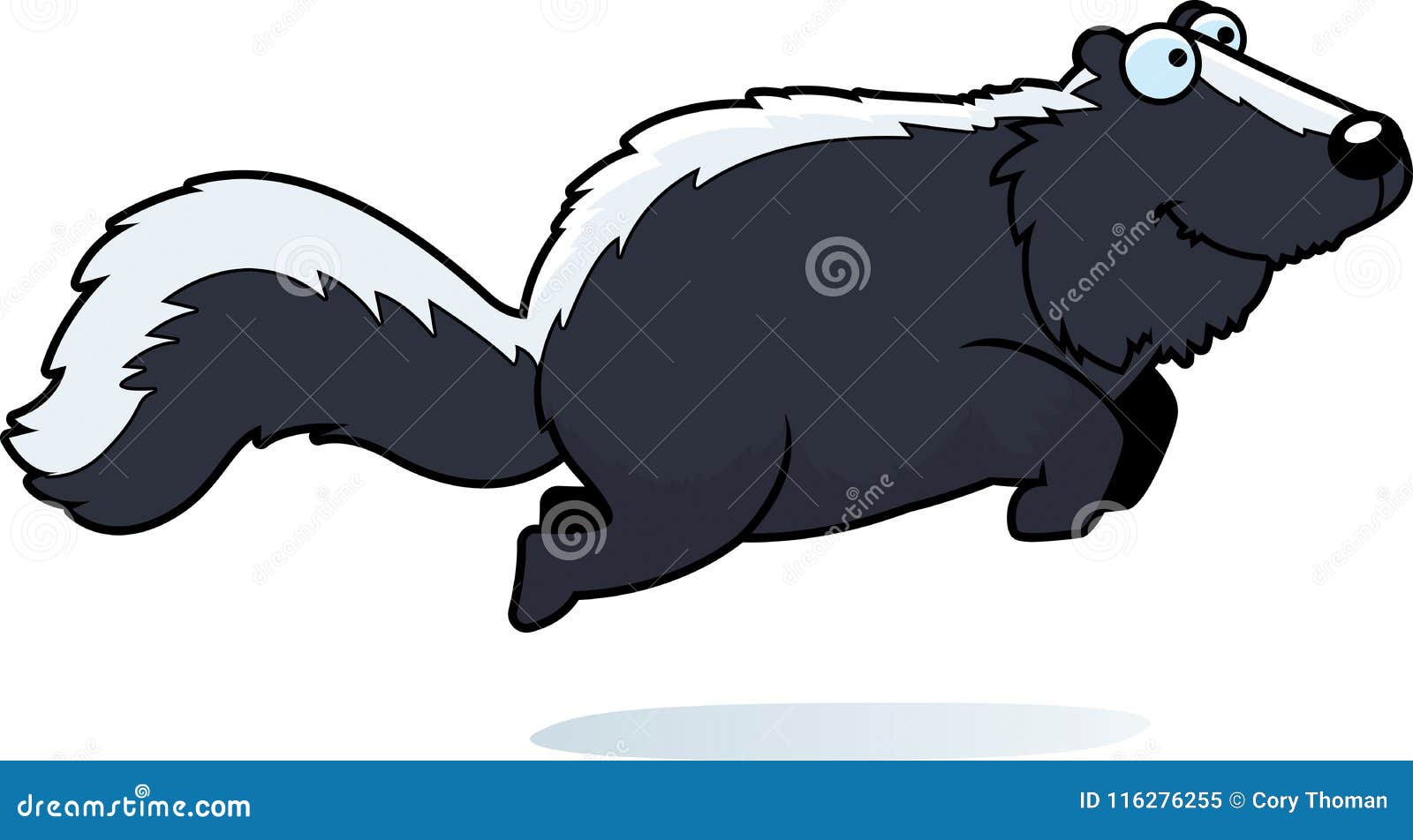 Illustration about A cartoon illustration of a skunk jumping. 