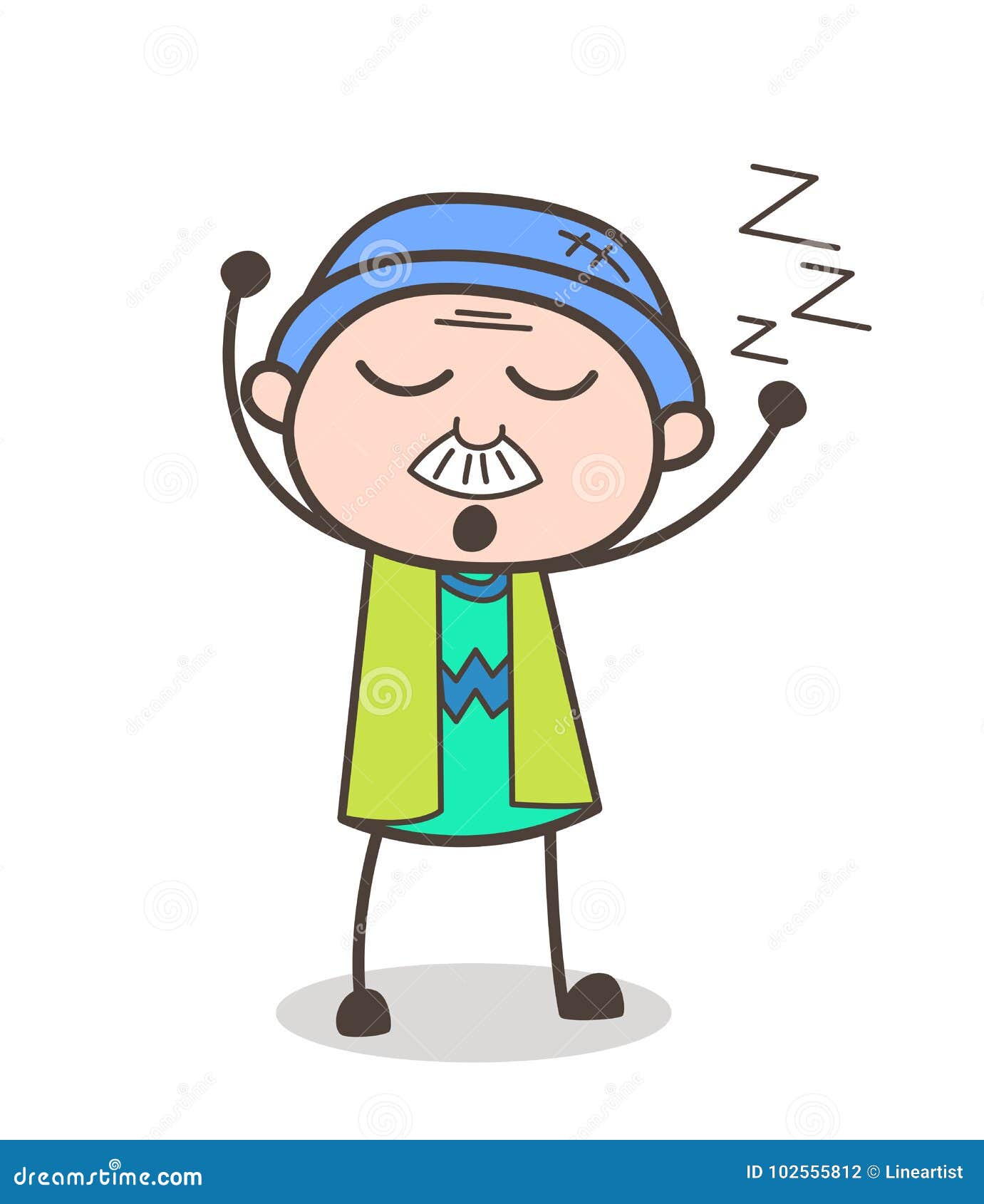 Download Cartoon Sleepy Grandpa Vector Expression Stock ...
