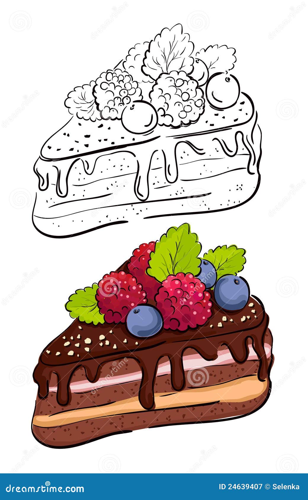 Cartoon Slice Of Cake. Royalty Free Stock Photography - Image: 24639407