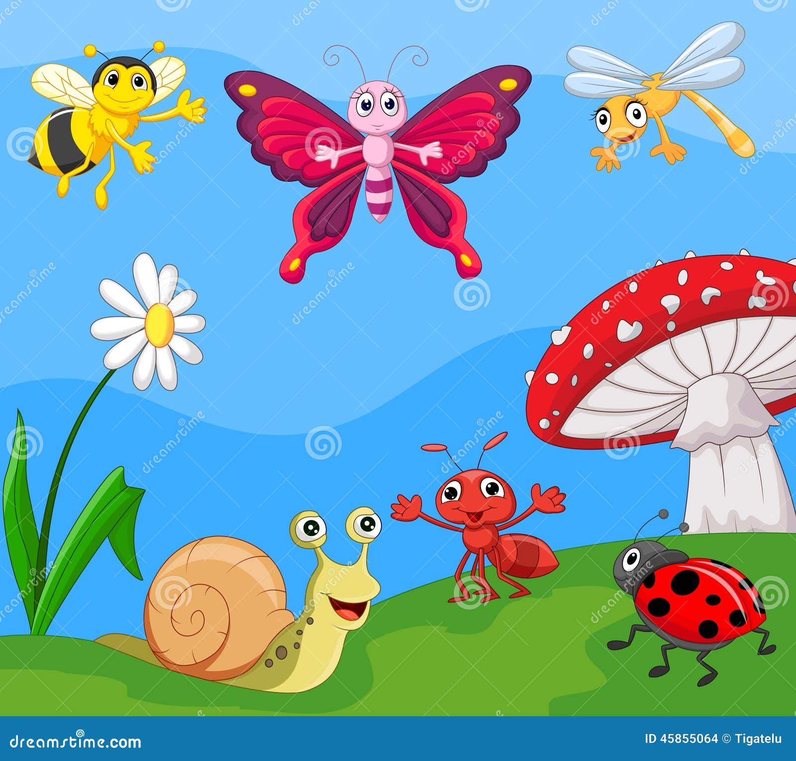 Cartoon small animal stock vector. Illustration of grass - 45855064