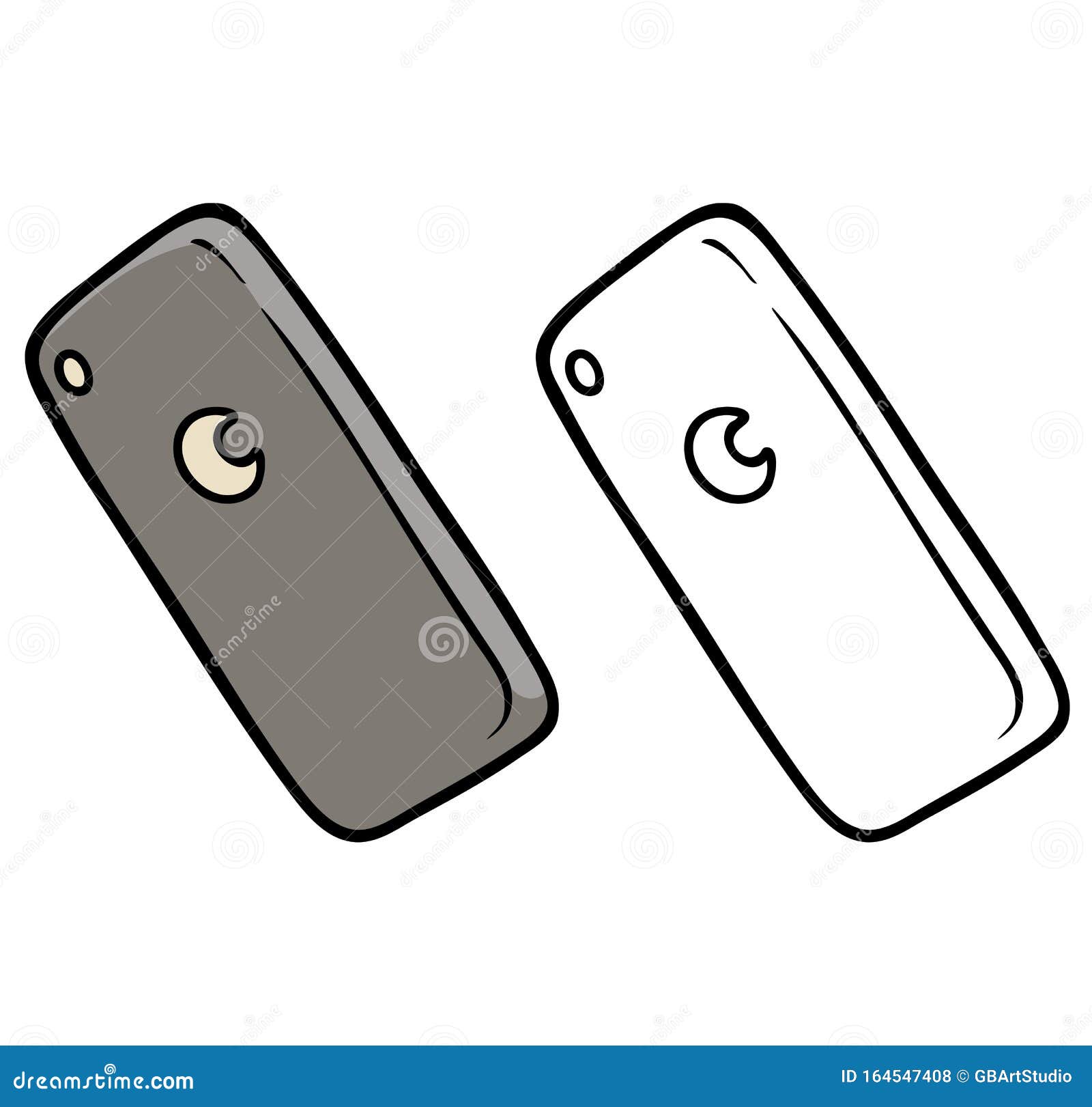 Cartoon Smartphone Case Vector Icon for Coloring Stock Vector -  Illustration of smartphone, plastic: 164547408
