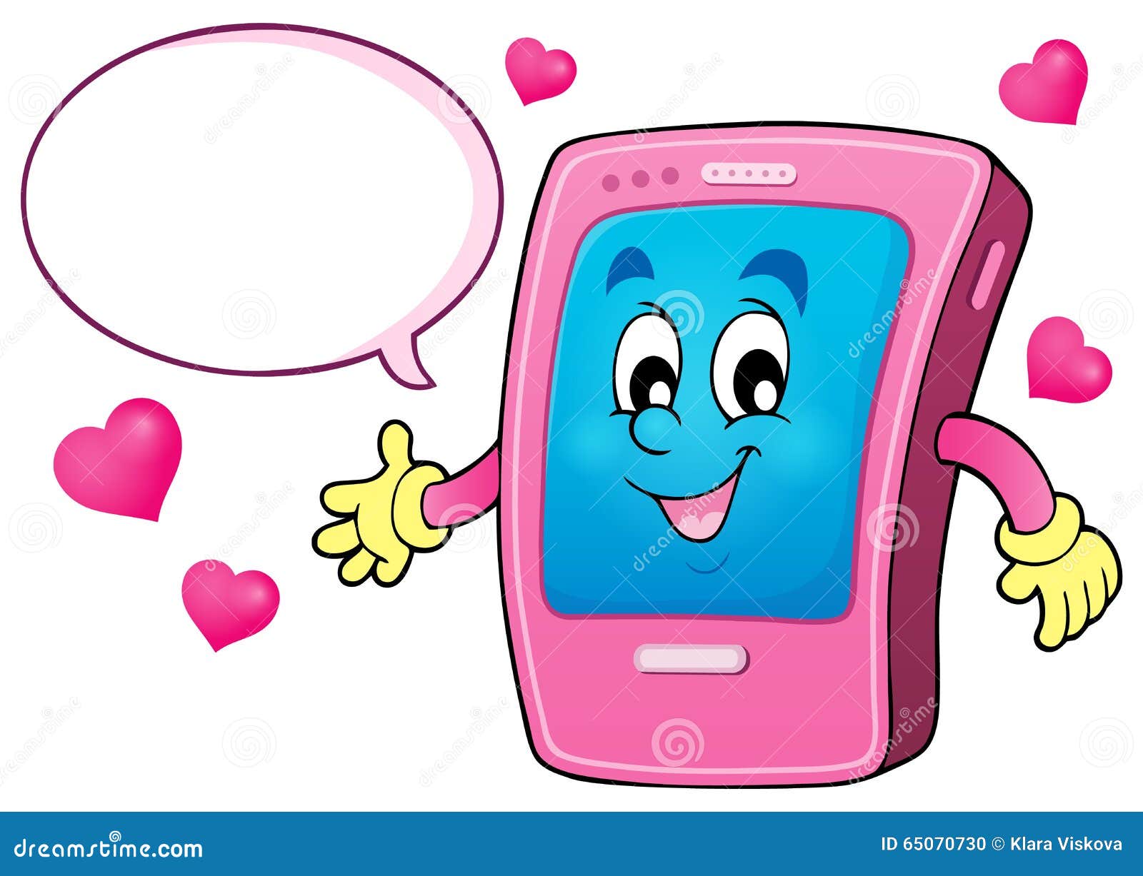 Cartoon Smartphone Winners Standing On Podium With Trophies Vector