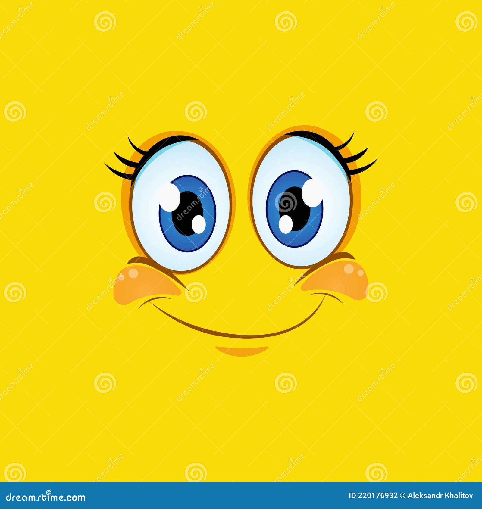 Cartoon Smile Icon Isolated on Yellow Background. Smiling Face Suitable for Cartoon  Character Mask Stock Vector - Illustration of happy, smile: 220176932