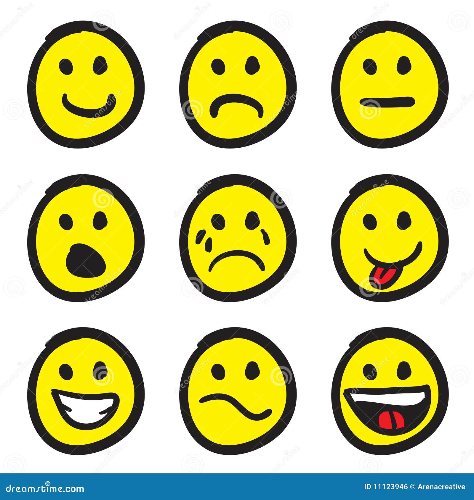 Cartoon Smiley Faces stock vector. Illustration of laugh - 11123946