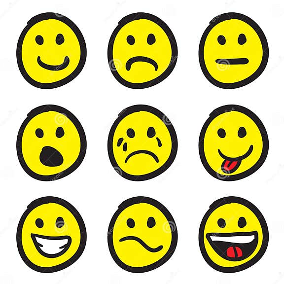 Cartoon Smiley Faces stock vector. Illustration of laugh - 11123946