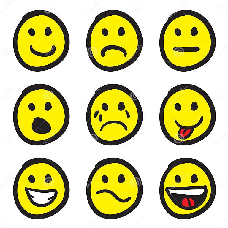 Cartoon Smiley Faces stock vector. Illustration of laugh - 11123946