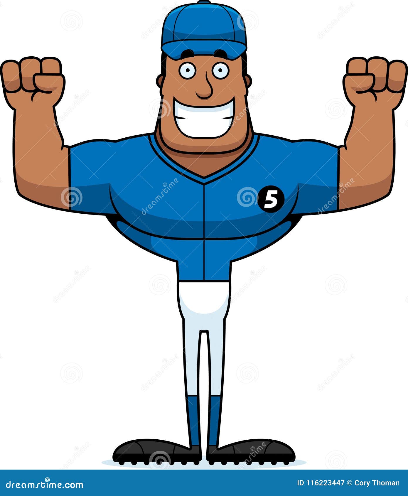 Cartoon Smiling Baseball Player Stock Vector Illustration of clip