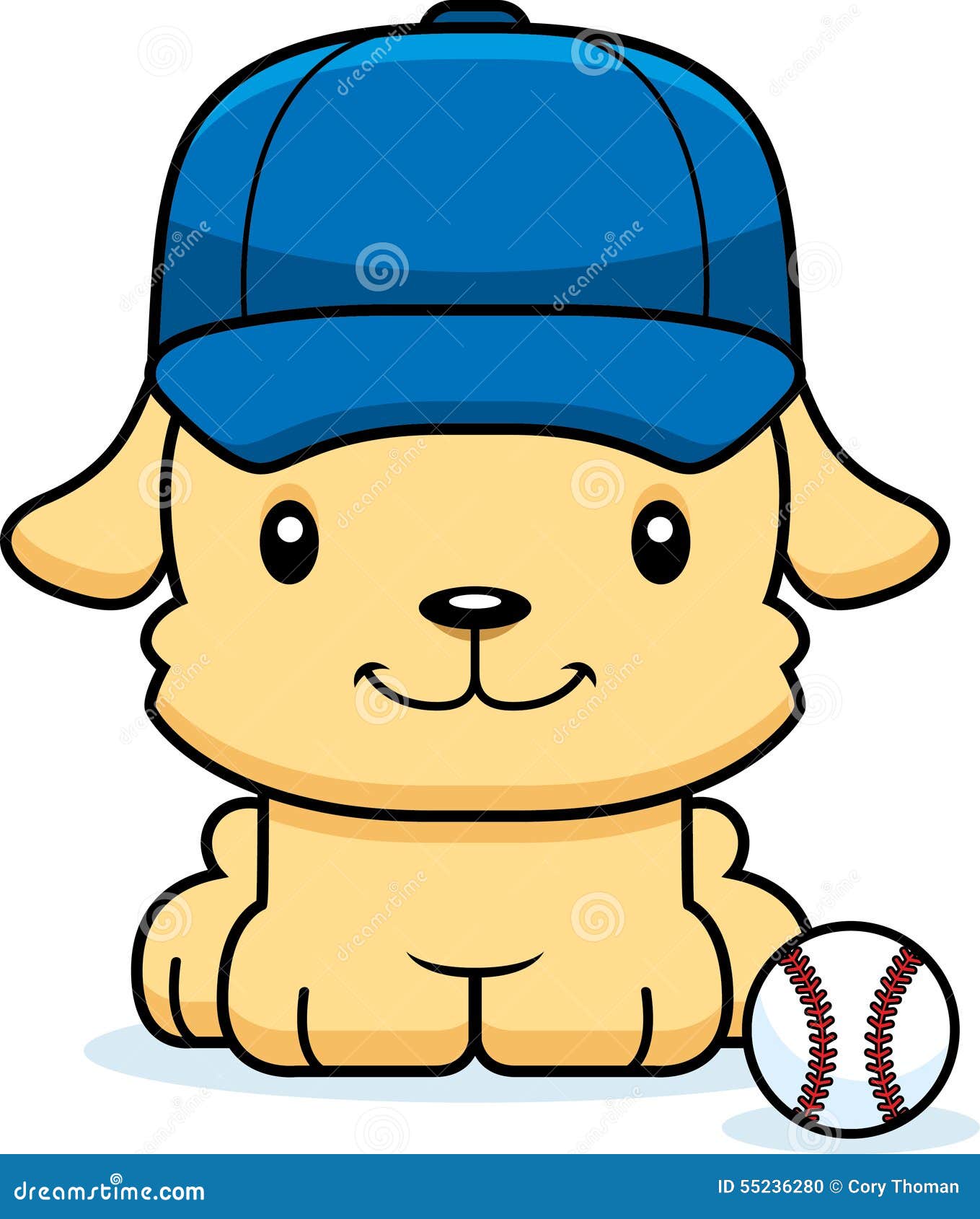 Cartoon Smiling Baseball Player Puppy Stock Vector Illustration of