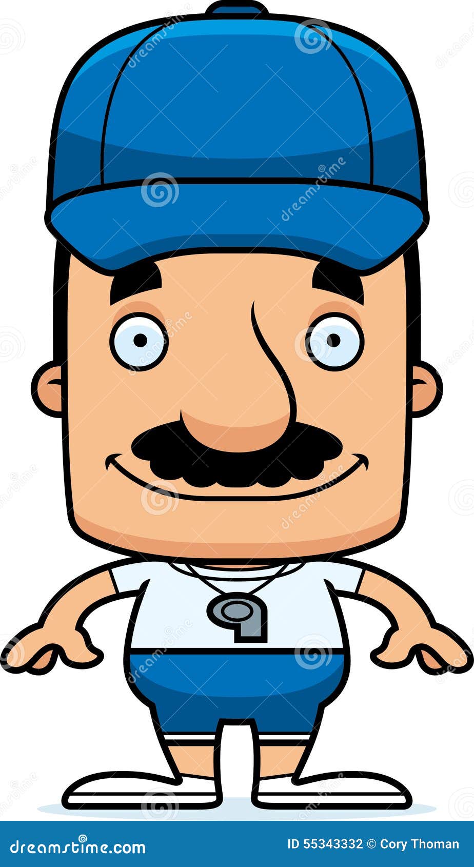 Cartoon Smiling Coach Man stock vector. Illustration of baseball 55343332