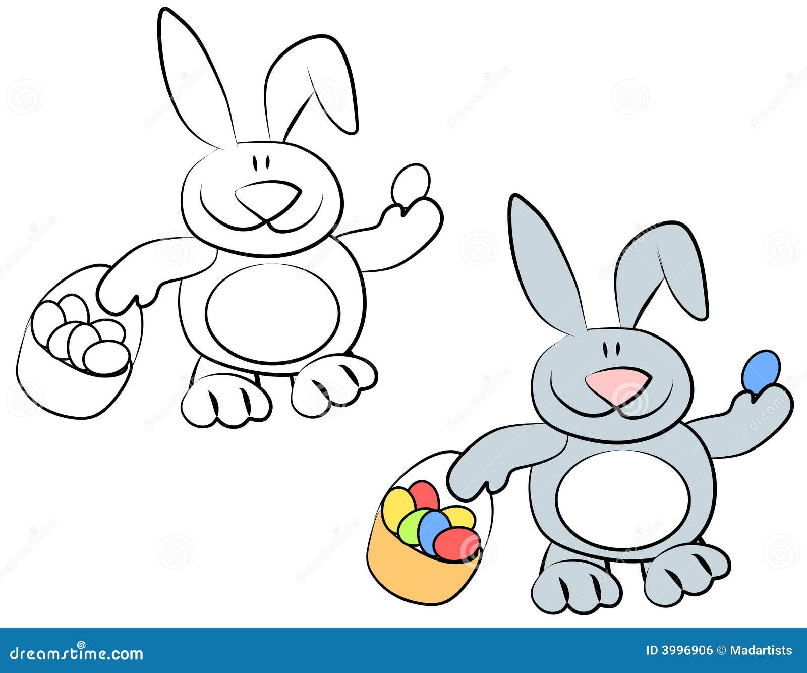 Cartoon Smiling Easter Bunny Rabbits Stock Illustration - Illustration of  graphics, illustrated: 3996906