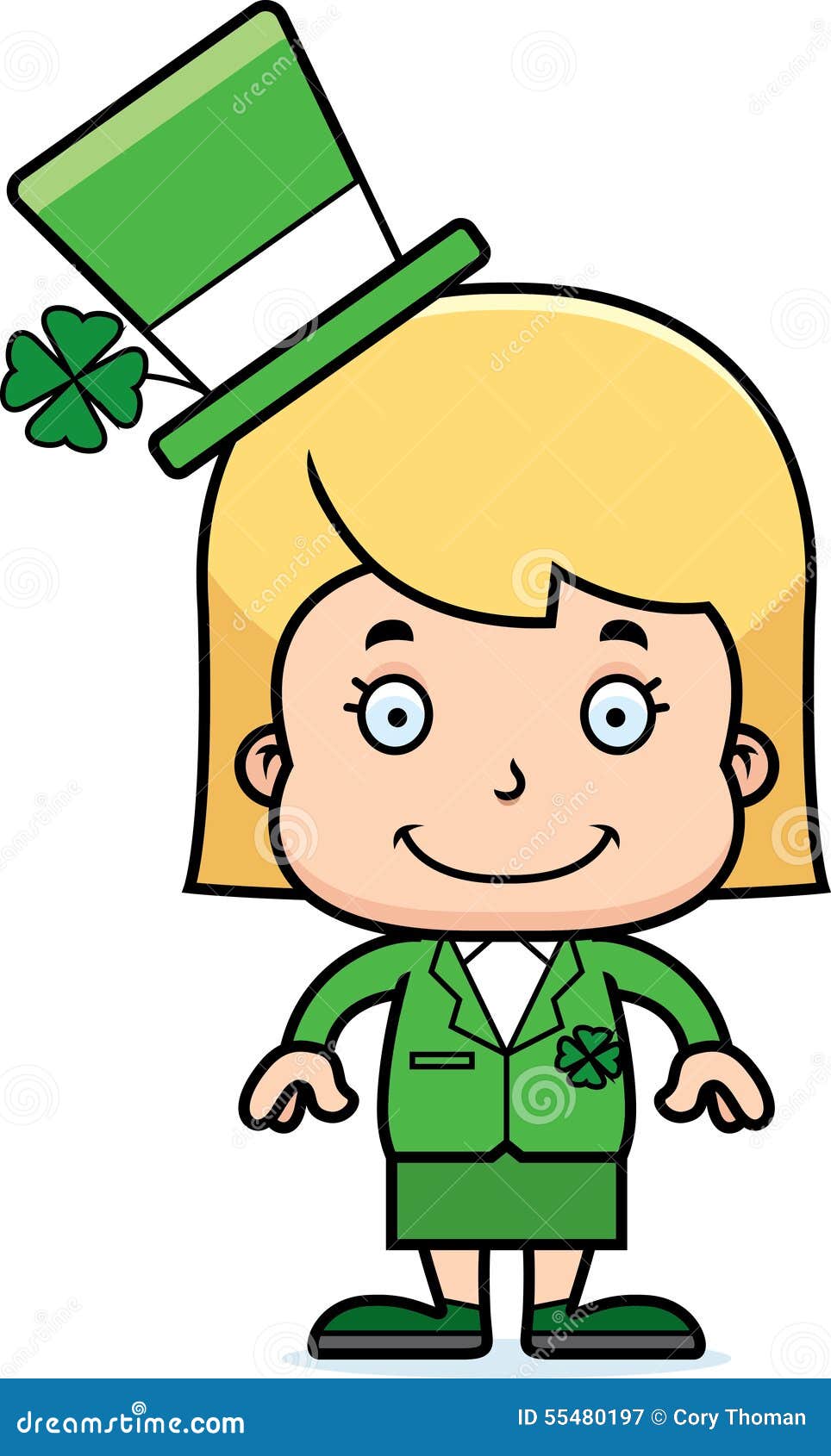 Cartoon Smiling Irish Girl stock vector. Illustration of clip 55480197