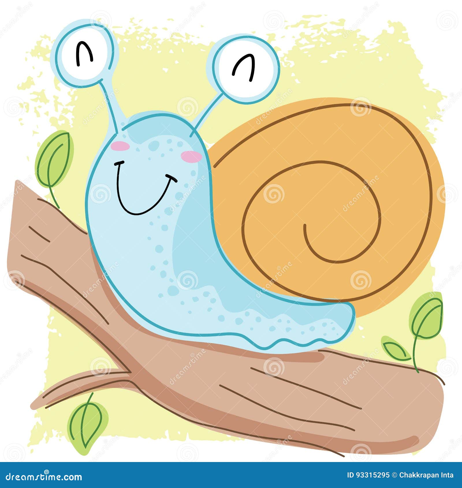 Cartoon smiling snail. stock vector. Illustration of cute 93315295