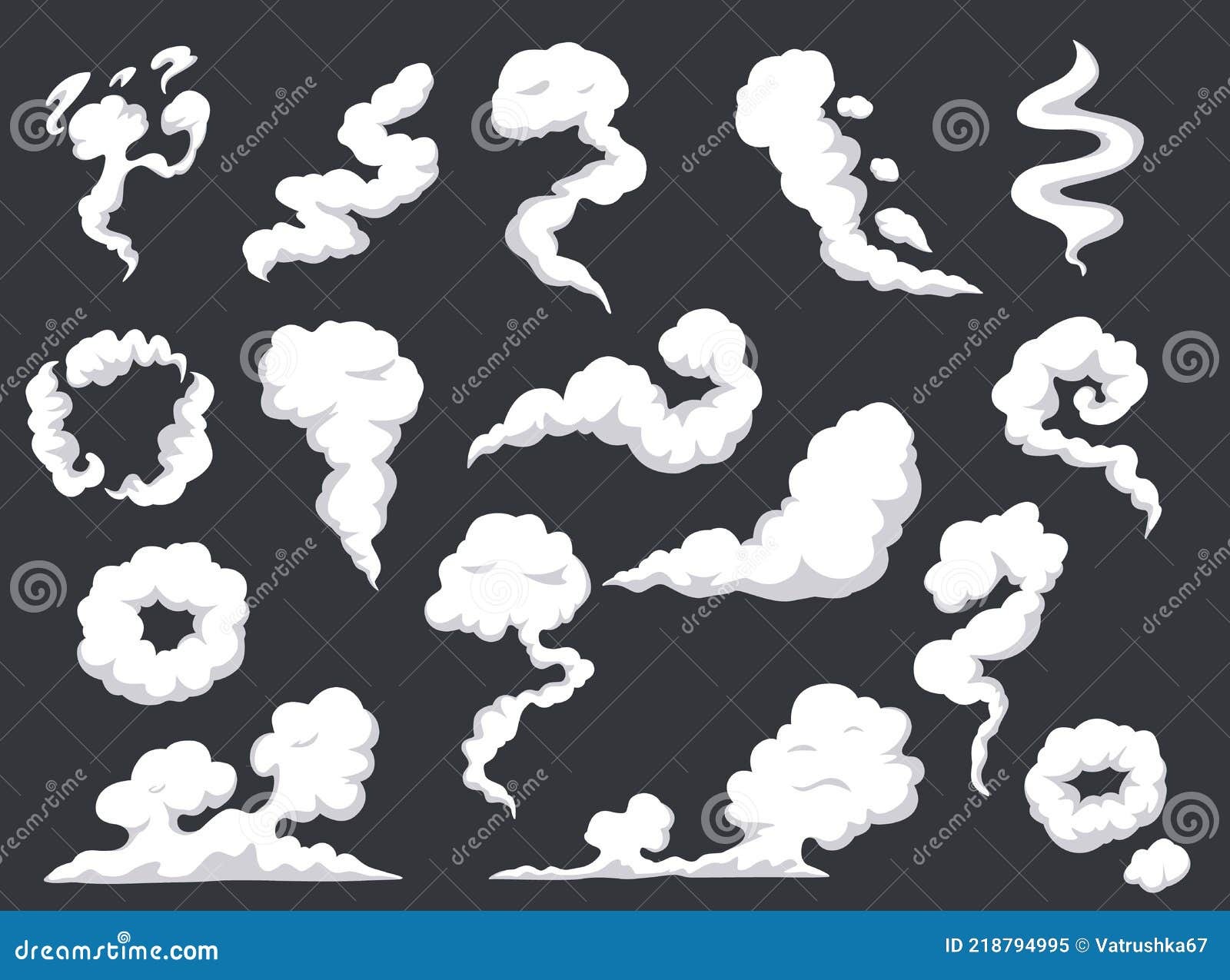 Speed hand drawn fast motion clouds, smoke blast or puff cloud