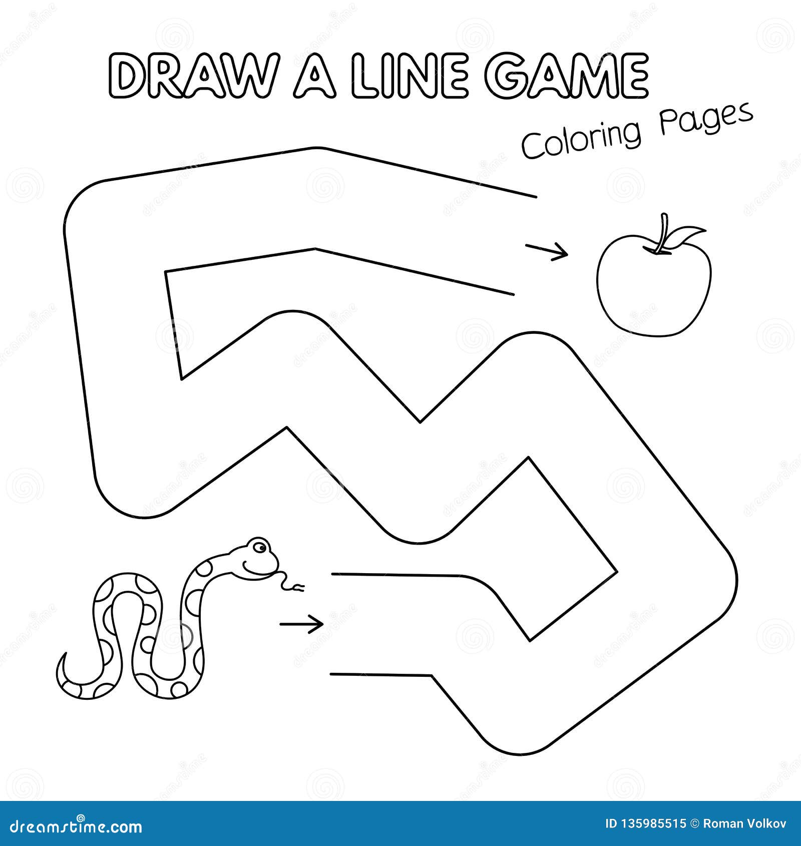 Cartoon Snake Coloring Book Game for Kids Stock Vector - Illustration of  fauna, design: 135985515