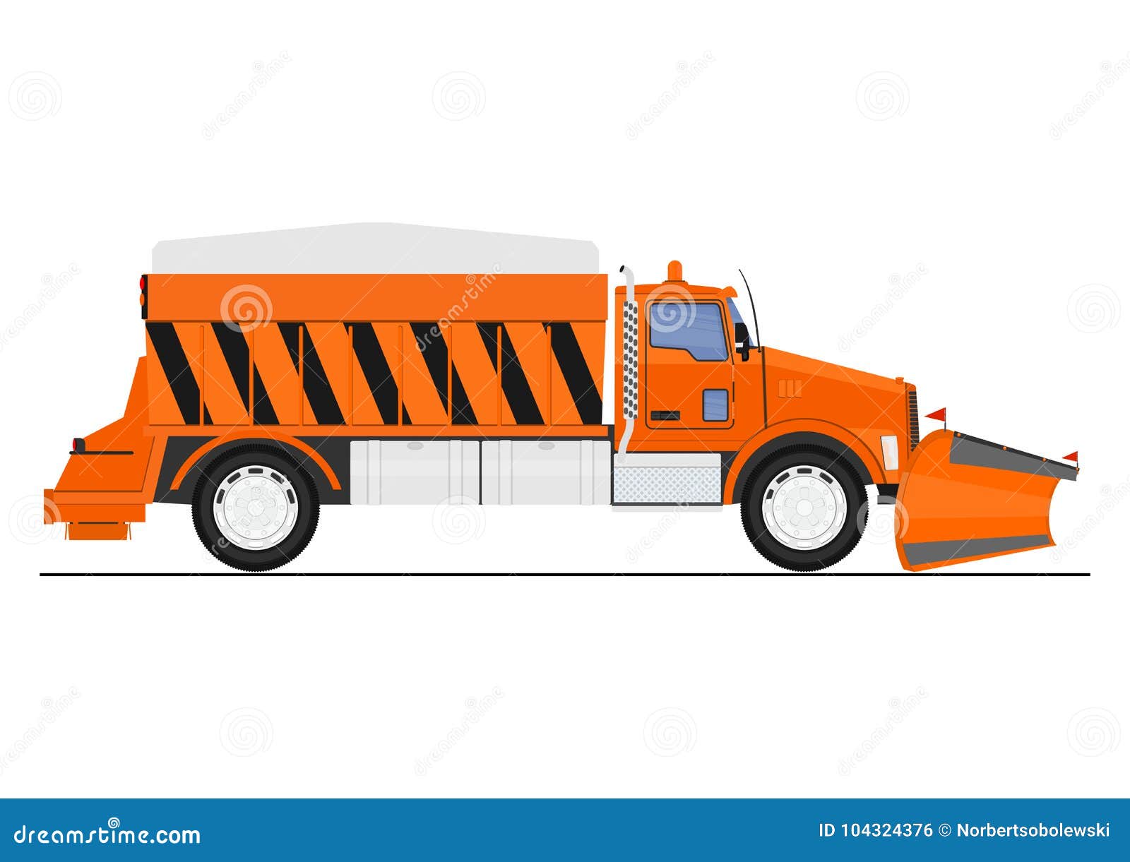 Cartoon snow plow stock vector. Illustration of blizzard 104324376