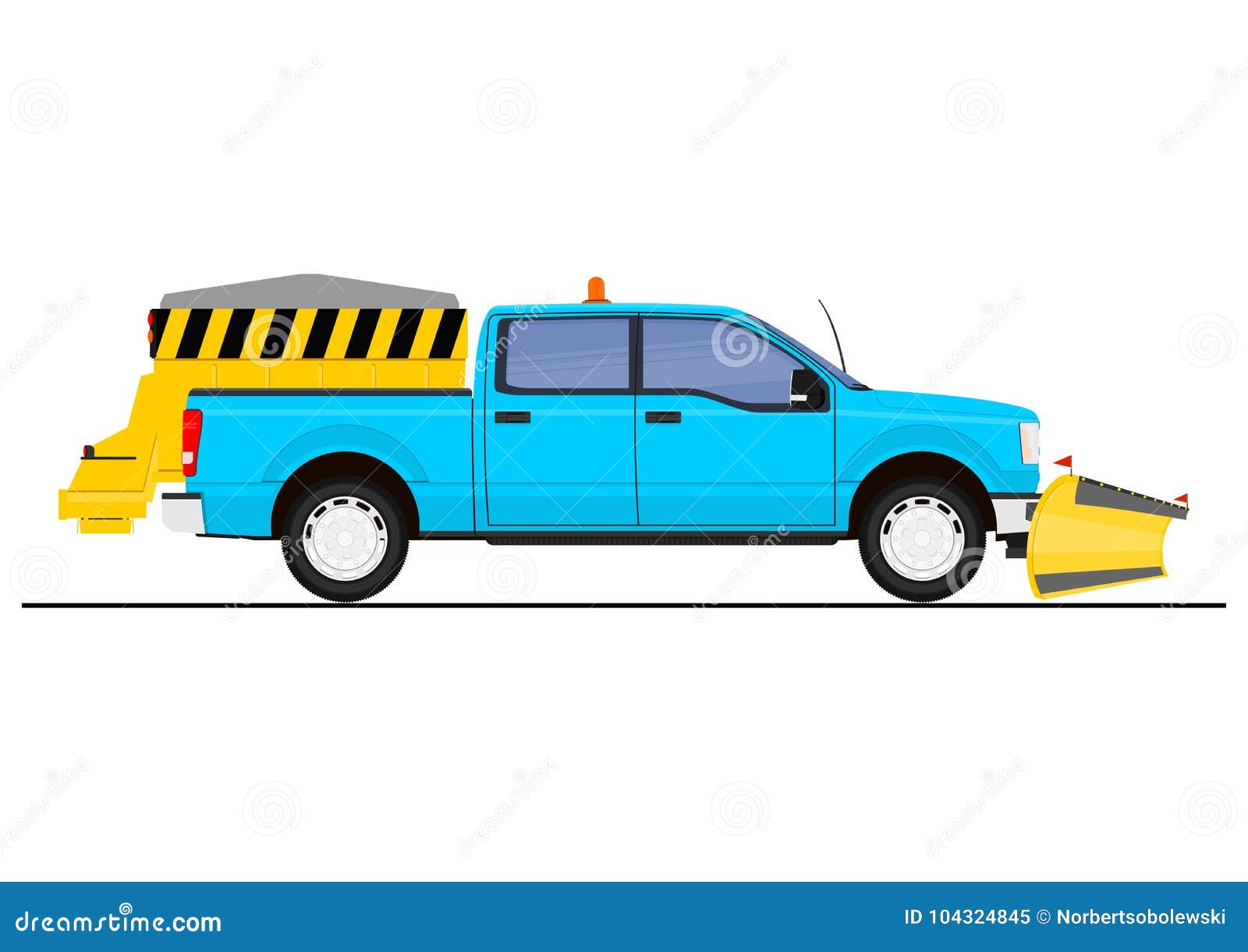 Cartoon snow plow stock vector. Illustration of road 104324845