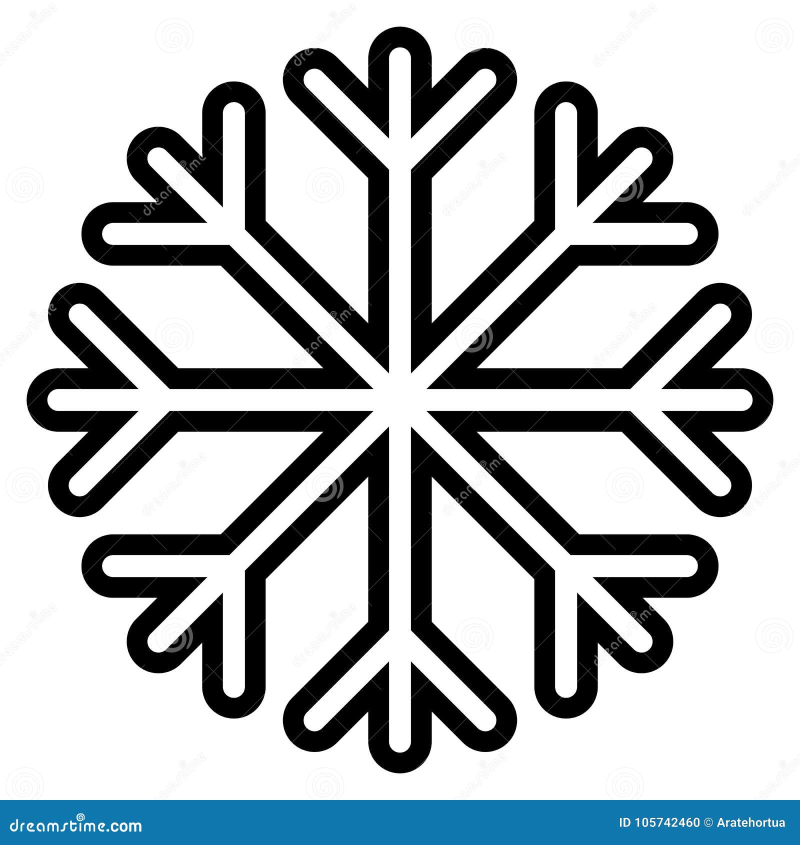 Cartoon Snowflake Isolated on White Background Stock Illustration -  Illustration of isolated, design: 105742460
