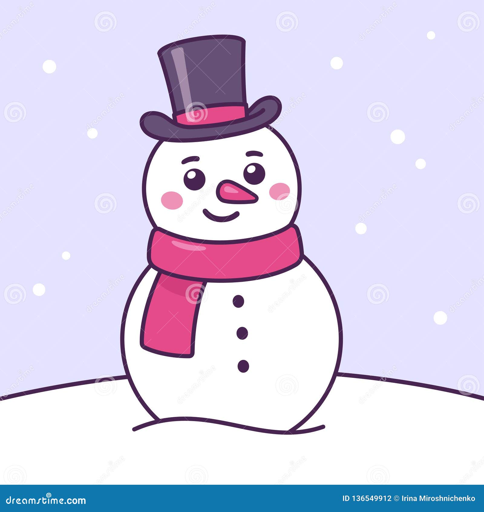 Cartoon snowman drawing stock vector. Illustration of simple - 136549912