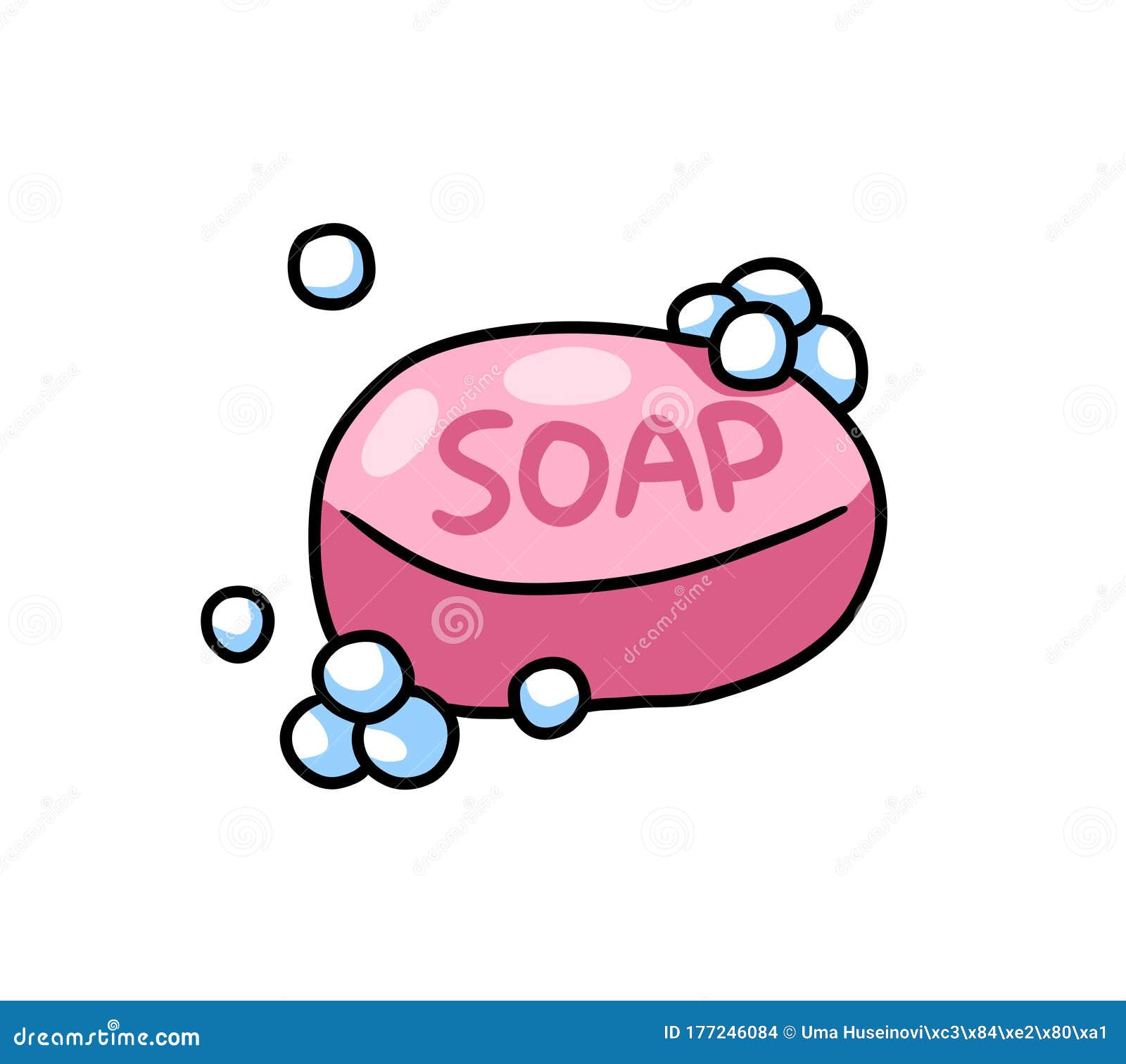Stylized Cute Cartoon Pink Soap Stock Illustration Illustration of