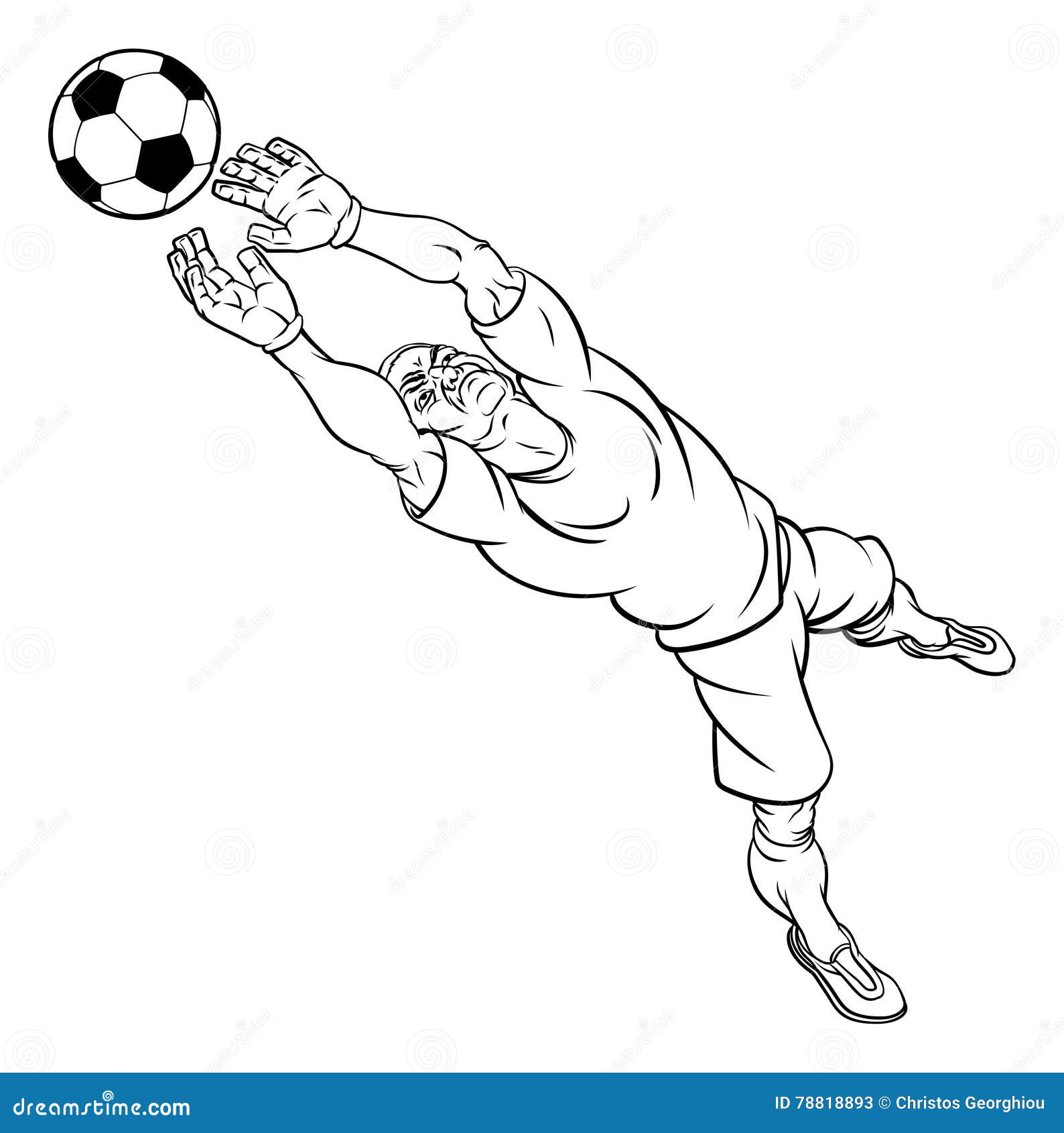 Cartoon Soccer Football Goal Keeper Player Stock Vector - Illustration ...