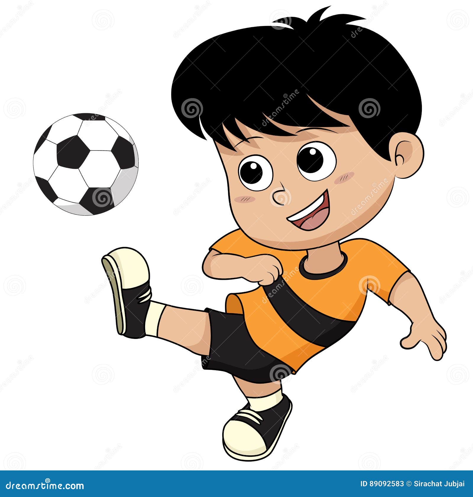 Cartoon Soccer Kid Stock Vector Illustration Of White 89092583