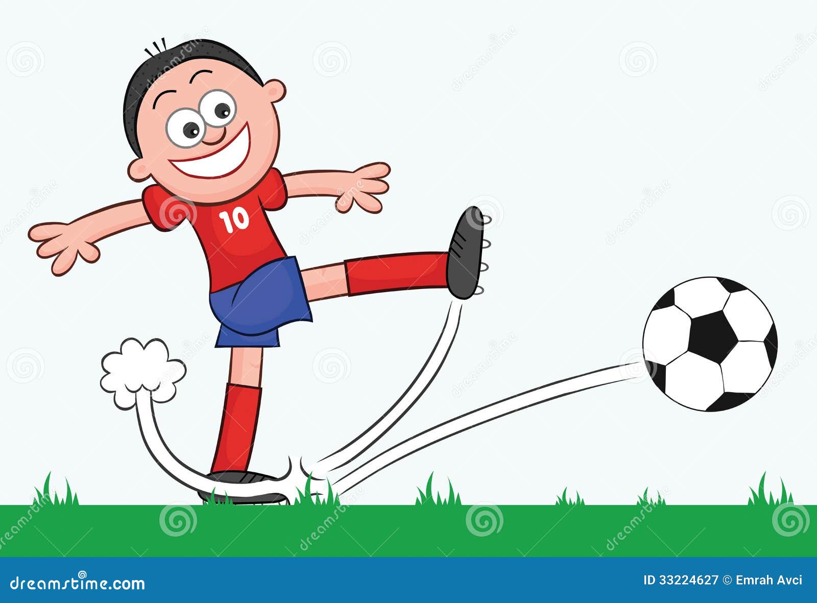 Cartoon Soccer Player Kick stock vector. Illustration of isolated - 33224627