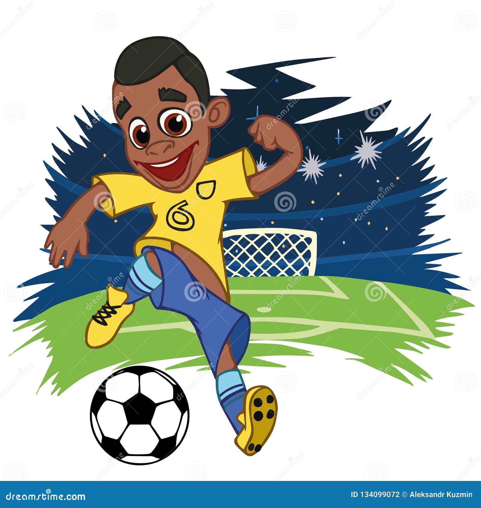 Cheerful Boy in Sportswear Plays Football Stock Vector - Illustration of  player, people: 134099072