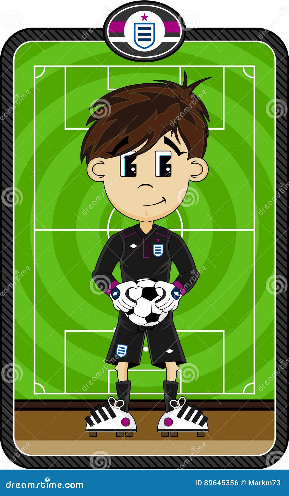 Cartoon Soccer Player stock vector. Illustration of badge - 89645356