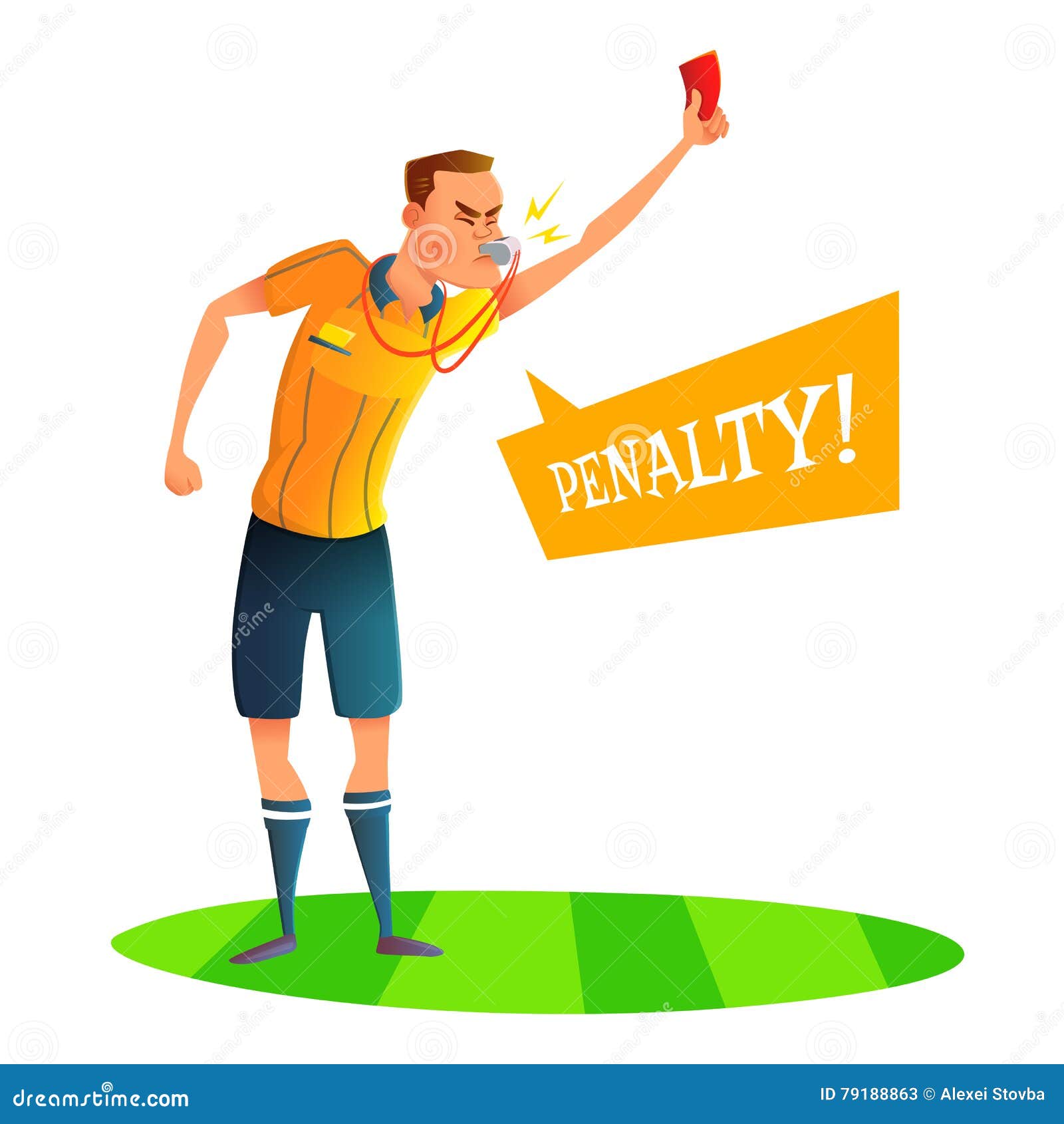 Cartoon Soccer Referee Character Design. Judge Showing Red Card Stock ...