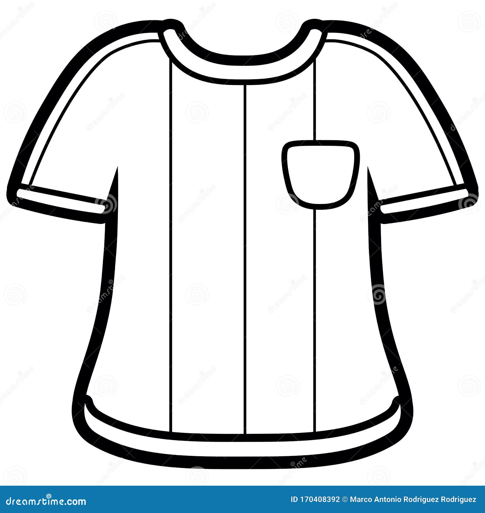 Vector Cartoon Soccer Shirt Isolated on White Background Stock