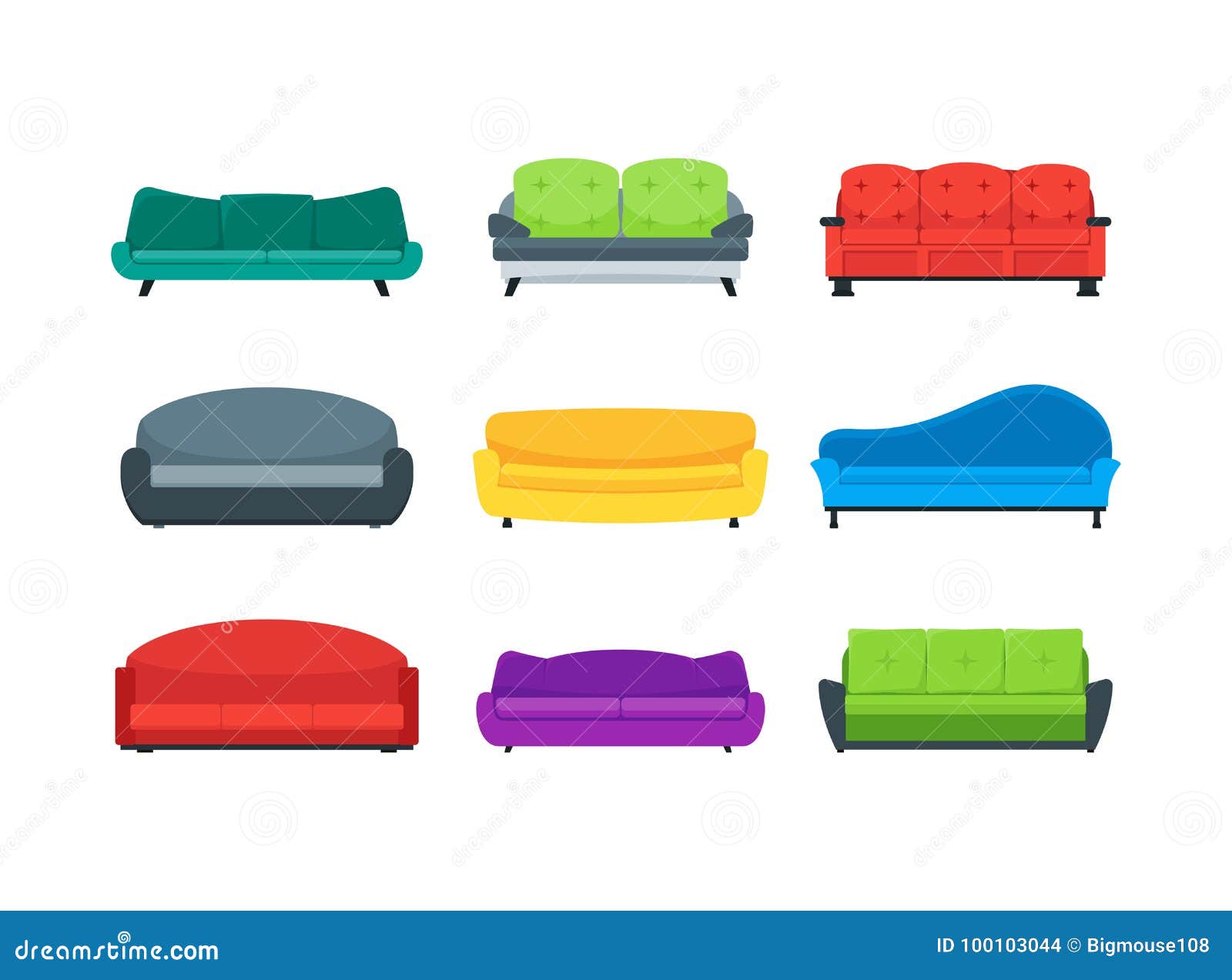 Cartoon Sofa or Couch Color Icons Set. Vector Stock Vector - Illustration of fashion, collection: 100103044 Cartoon Sofa or Couch Color Icons Set. Vector Stock Vector - Illustration of fashion, collection: 100103044