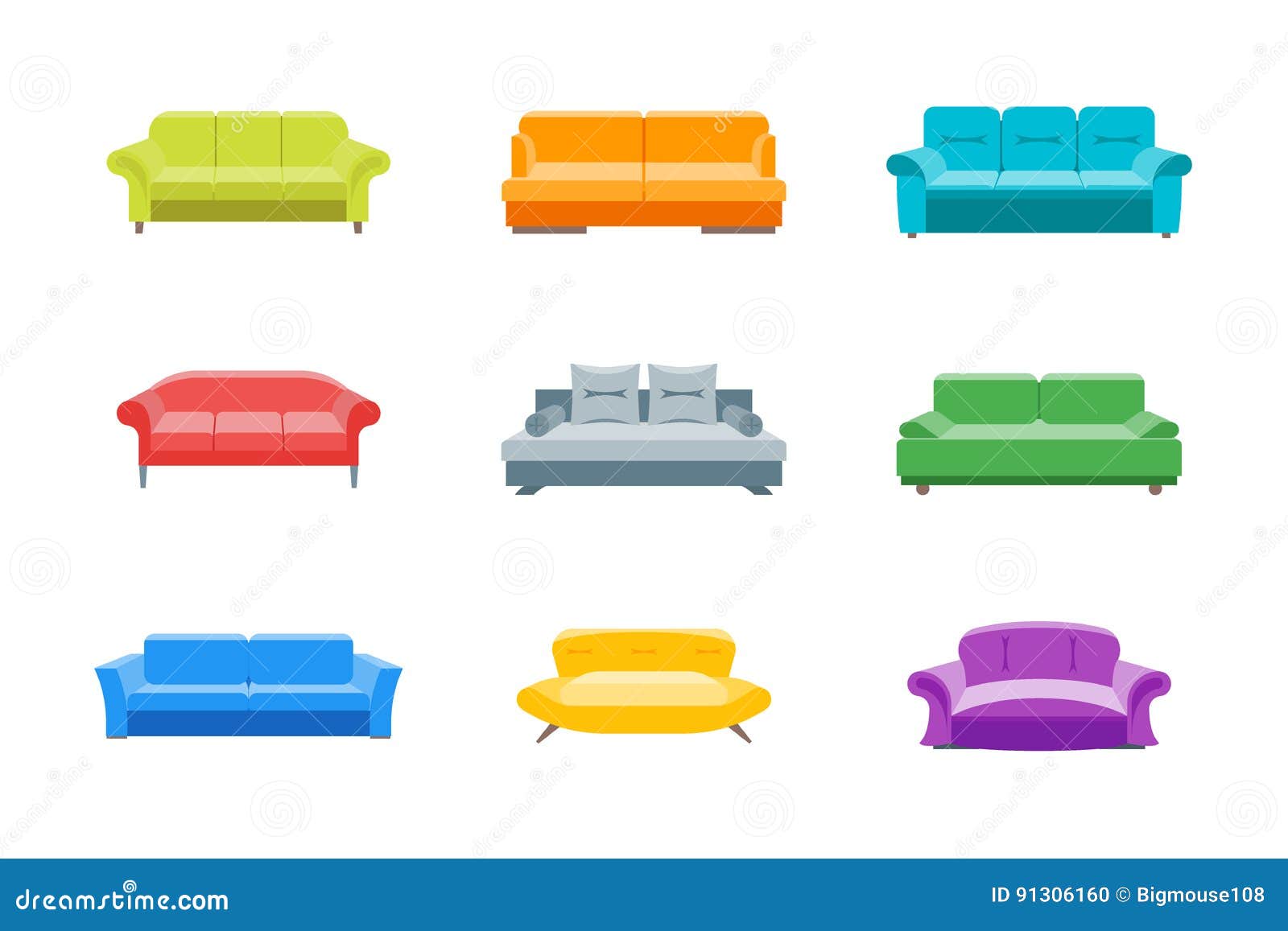 Cartoon Sofa or Divan Color Icons Set. Vector Stock Vector - Illustration of living, comfort: 91306160 Cartoon Sofa or Divan Color Icons Set. Vector Stock Vector - Illustration of living, comfort: 91306160