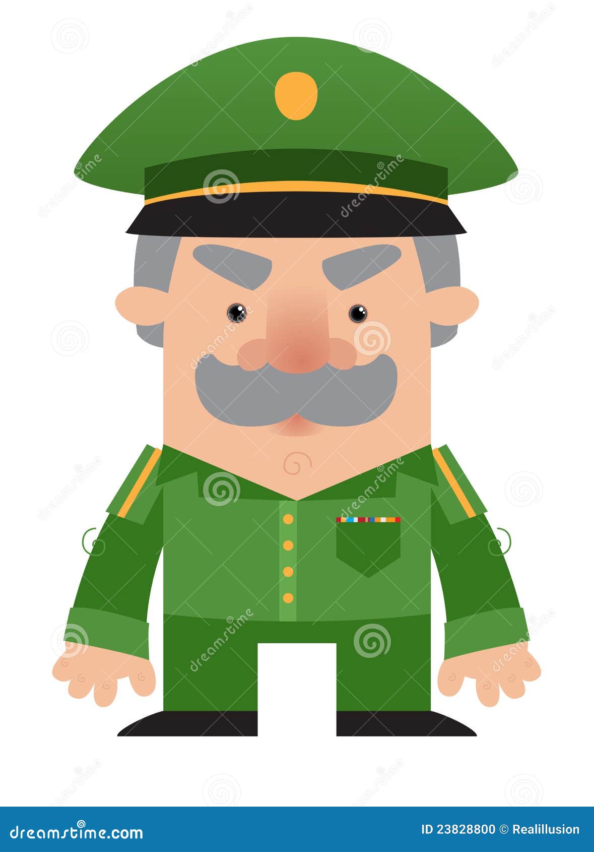 Cartoon soldier Officer stock vector. Illustration of character - 23828800