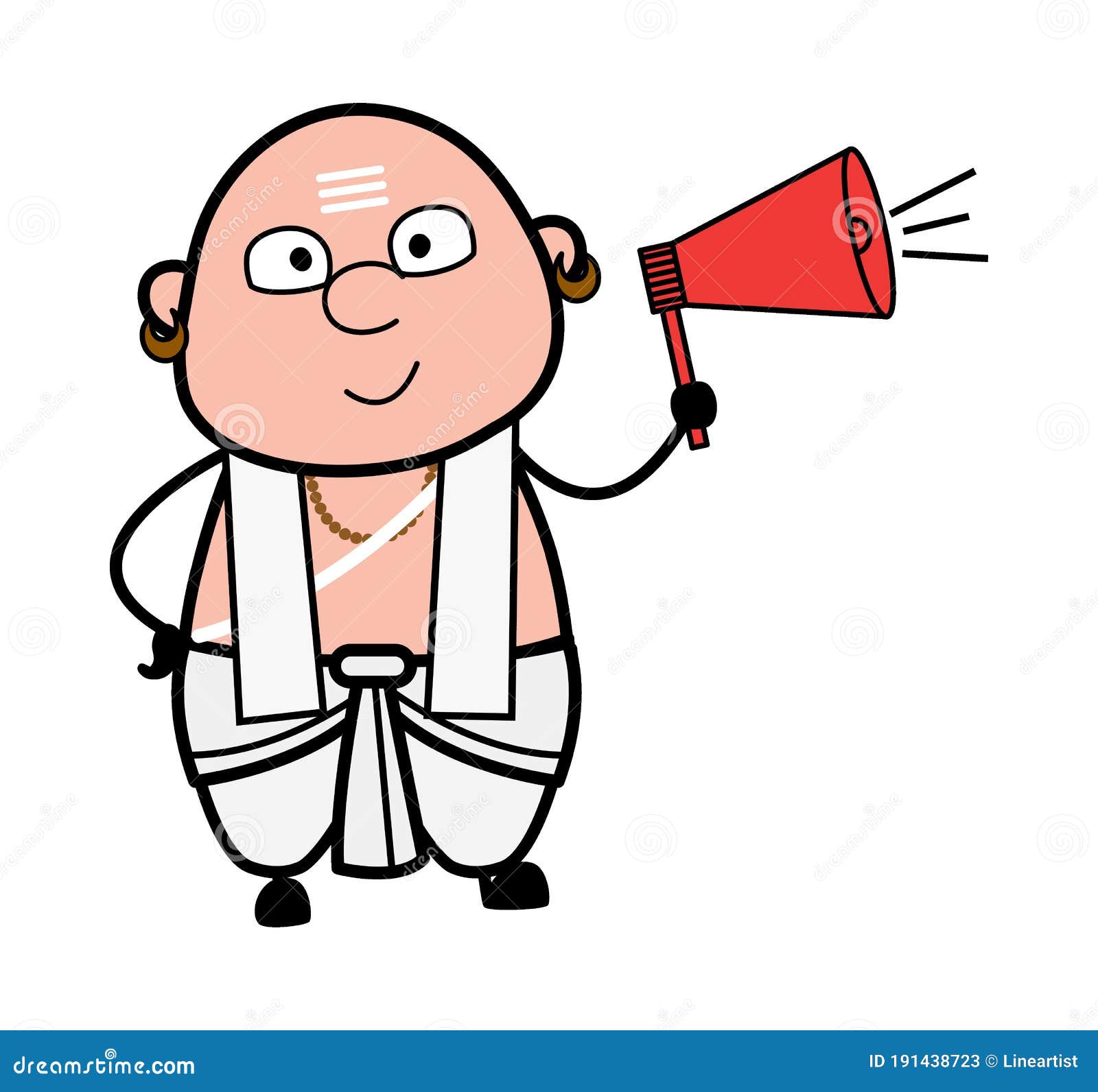 Cartoon South Indian Pandit Announcing with Loudhailer Stock Illustration - Illustration of doodle, religion: 191438723 Cartoon South Indian Pandit Announcing with Loudhailer Stock Illustration - Illustration of doodle, religion: 191438723