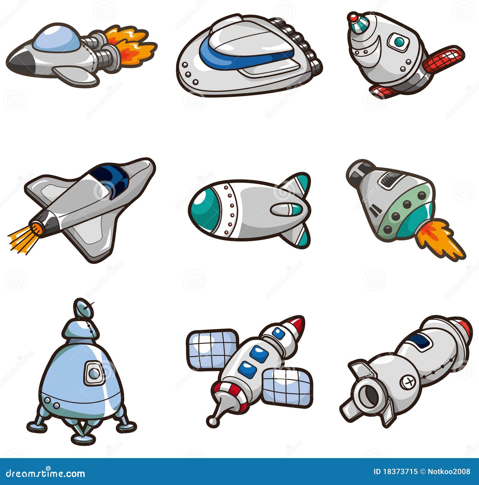 Cartoon spaceship icon stock vector. Illustration of shape - 18373715